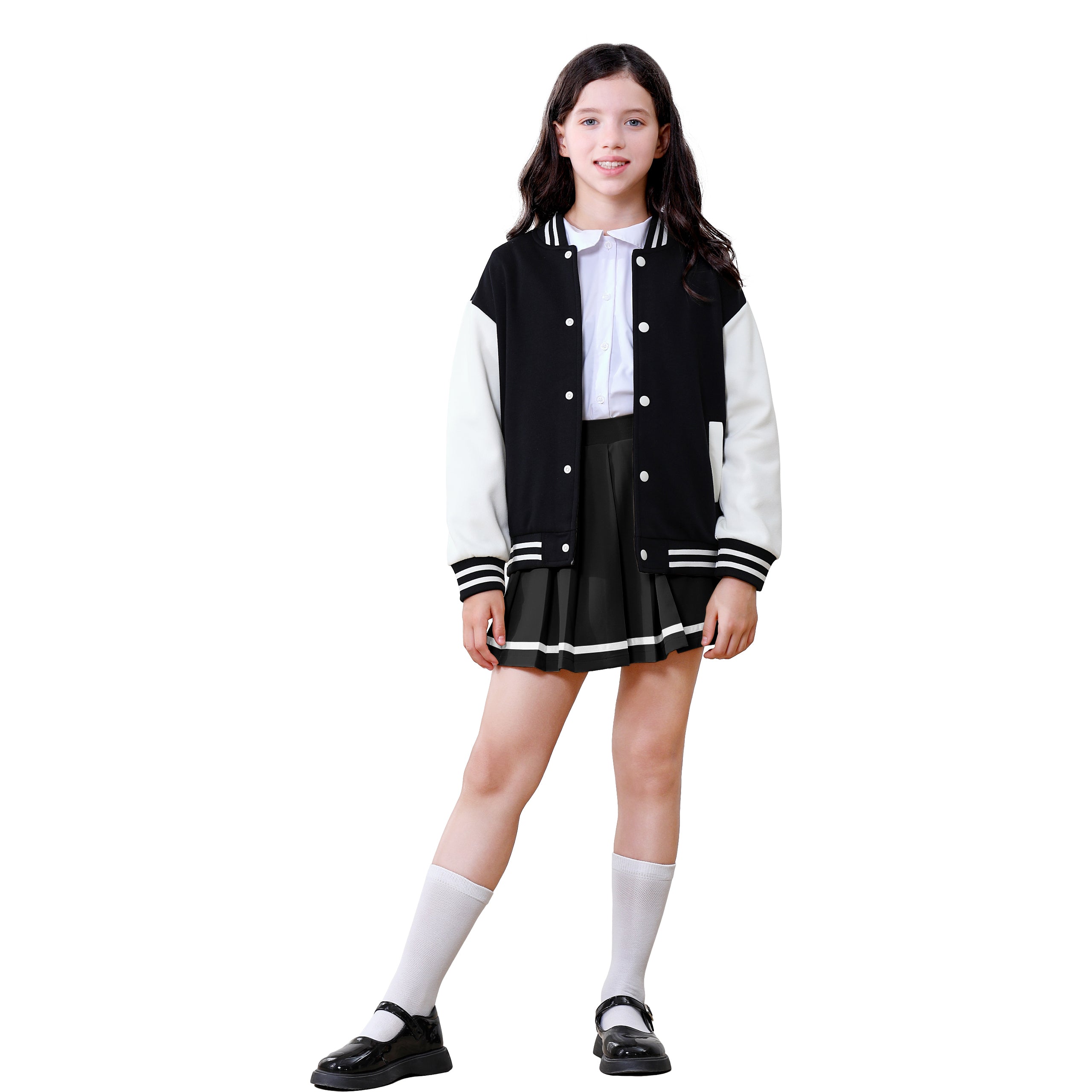 Girls Suspender Skirts Kids Formal Pleated Skort