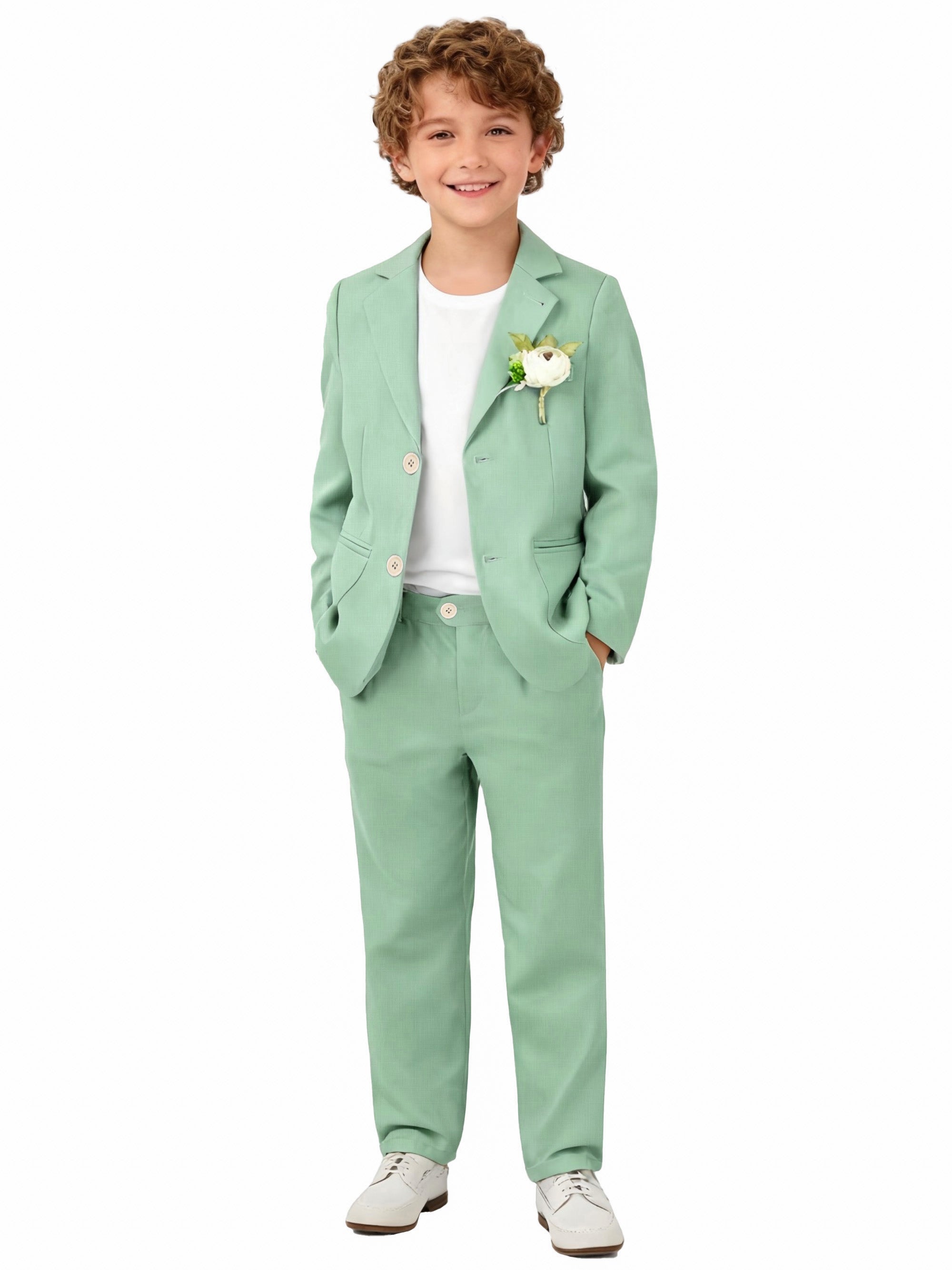 Boys Linen Suit Slim Fit Kids Lightweight Suit