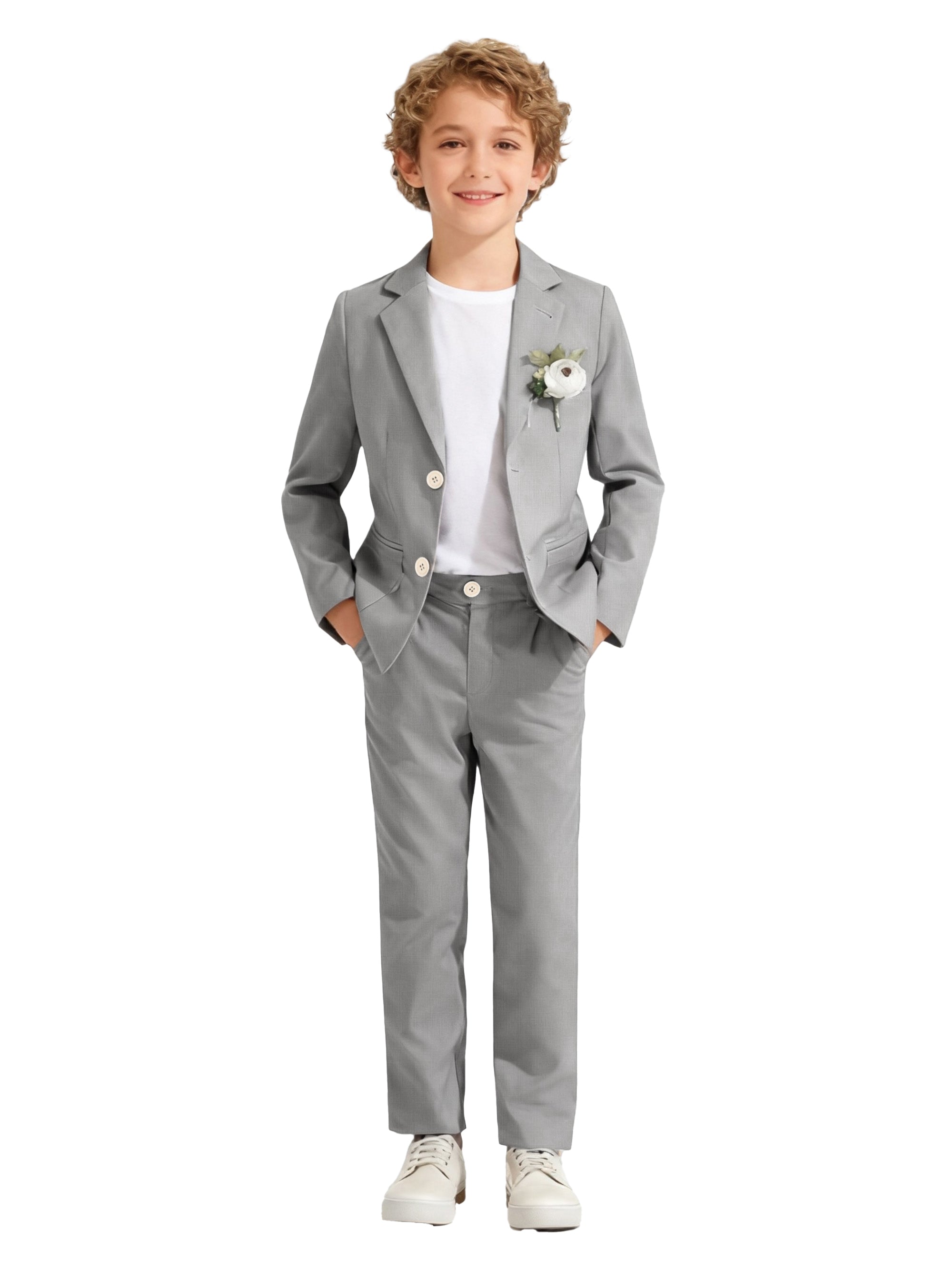 Boys Linen Suit Slim Fit Kids Lightweight Suit