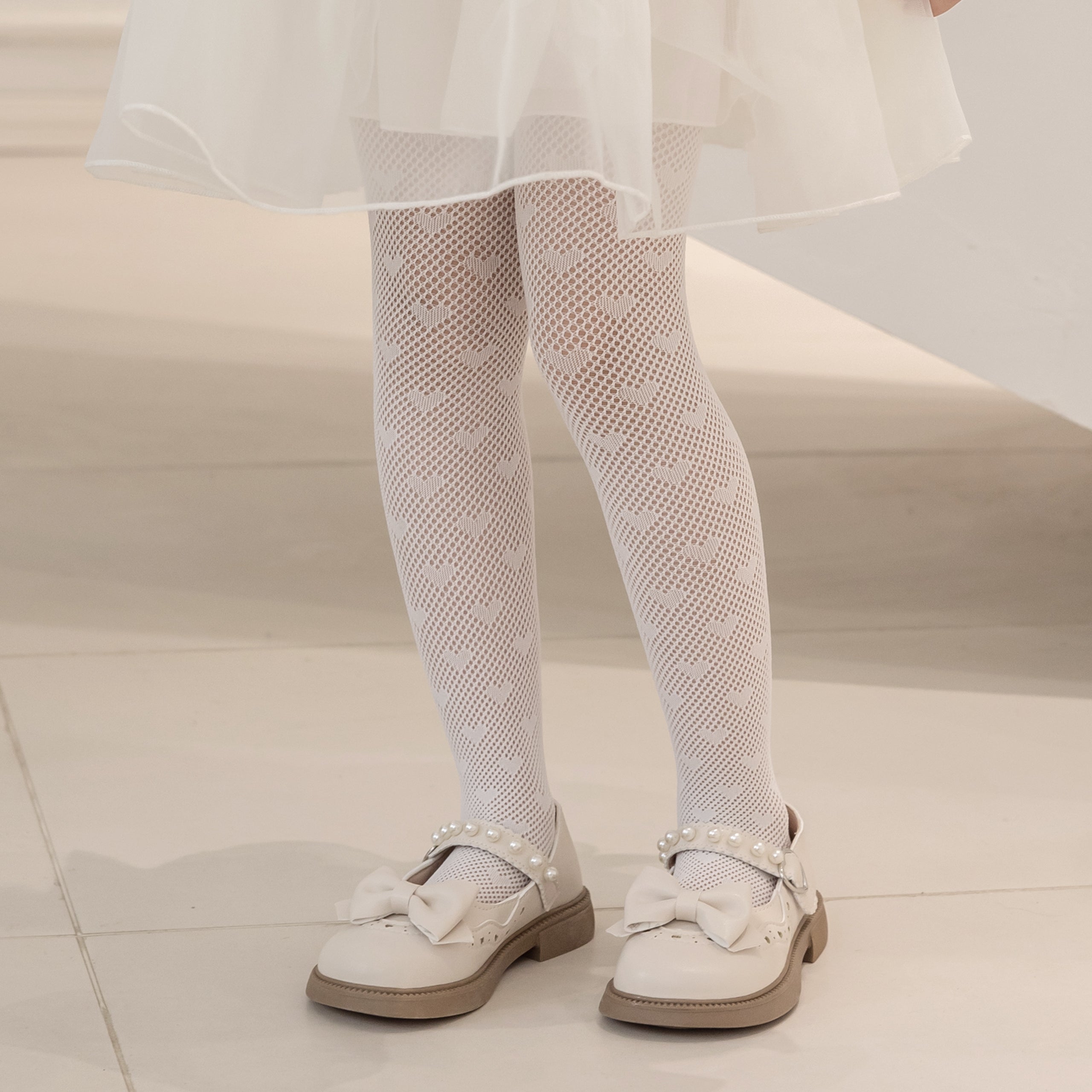 Girls Lace Tights Kids Sheer Patterned Fishnet Stockings 2 Pack Hollow Dance Pantyhose