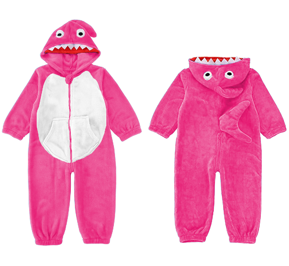 Unisex Kids Animal Hooded Soft One-piece Pajamas