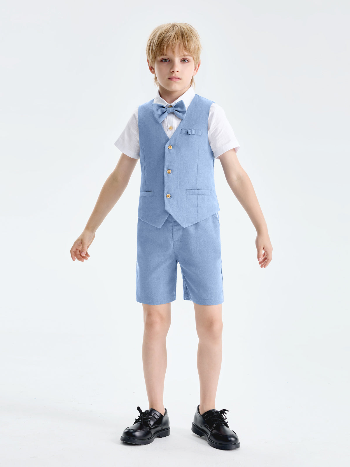 Boys Linen Suit 4 Piece Summer Gentleman Outfit