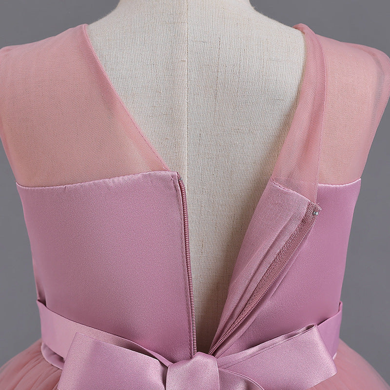 Girl's Flower Dress Wedding Kids Tulle Princess Long Dresses