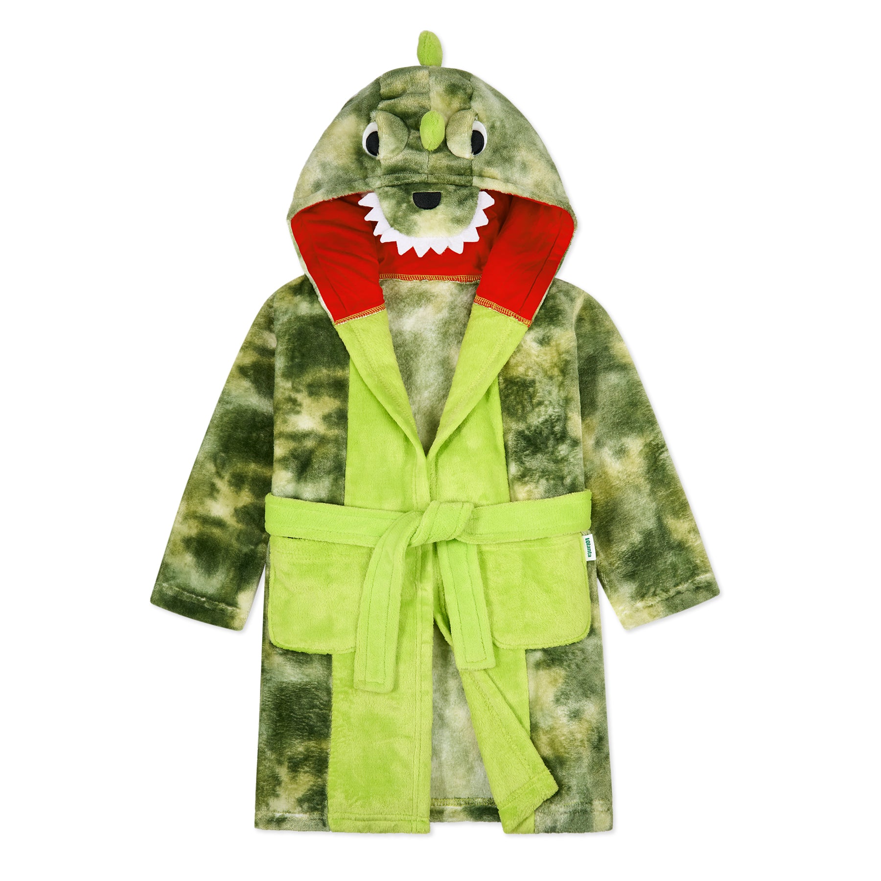 Boys Hooded Robes Fleece Dinosaur Bathrobe