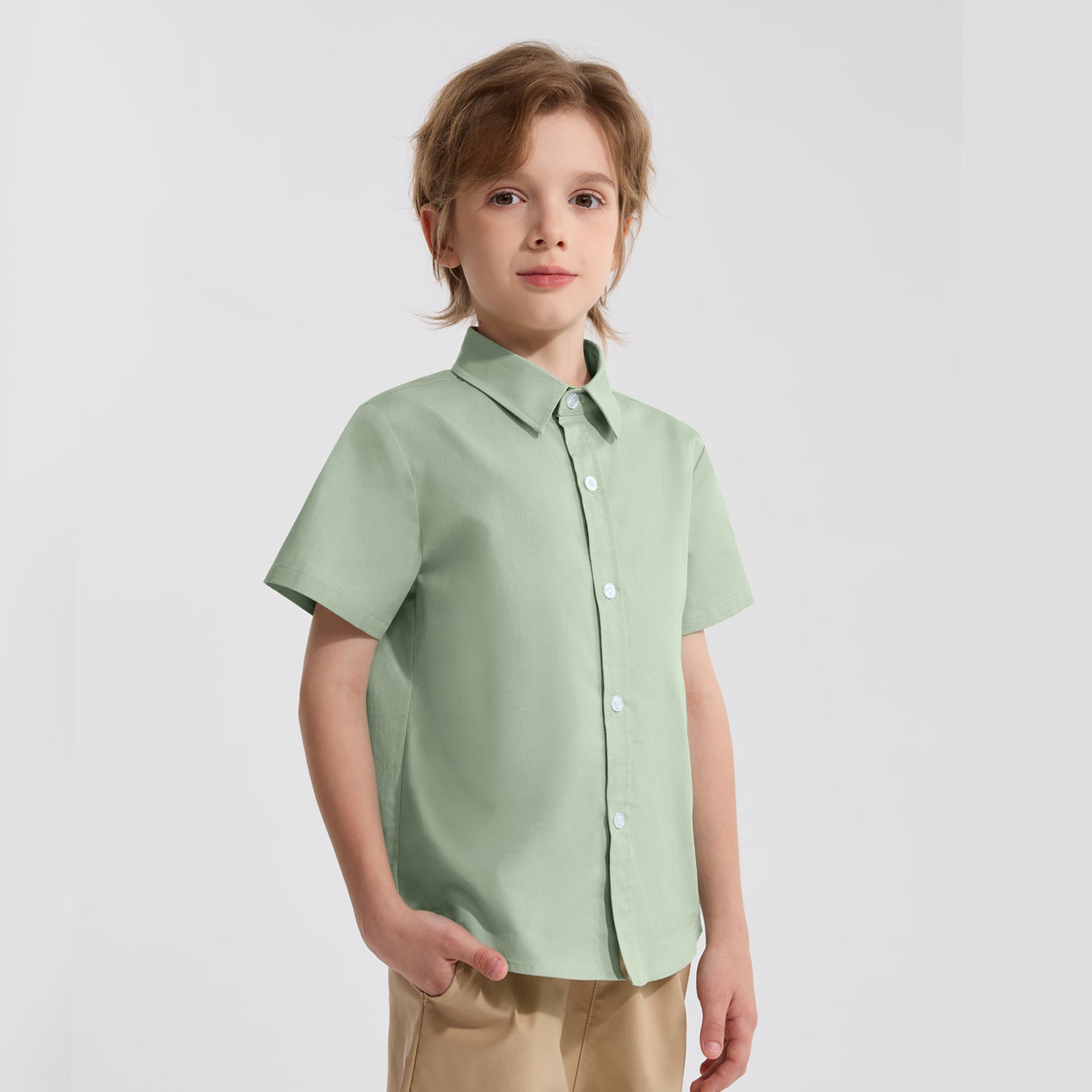 Boy's School Formal Ceremony Short Sleeves Shirt