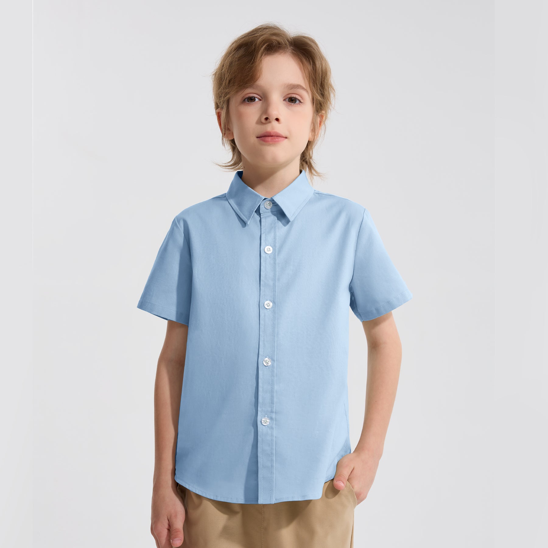 Boy's School Formal Ceremony Short Sleeves Shirt