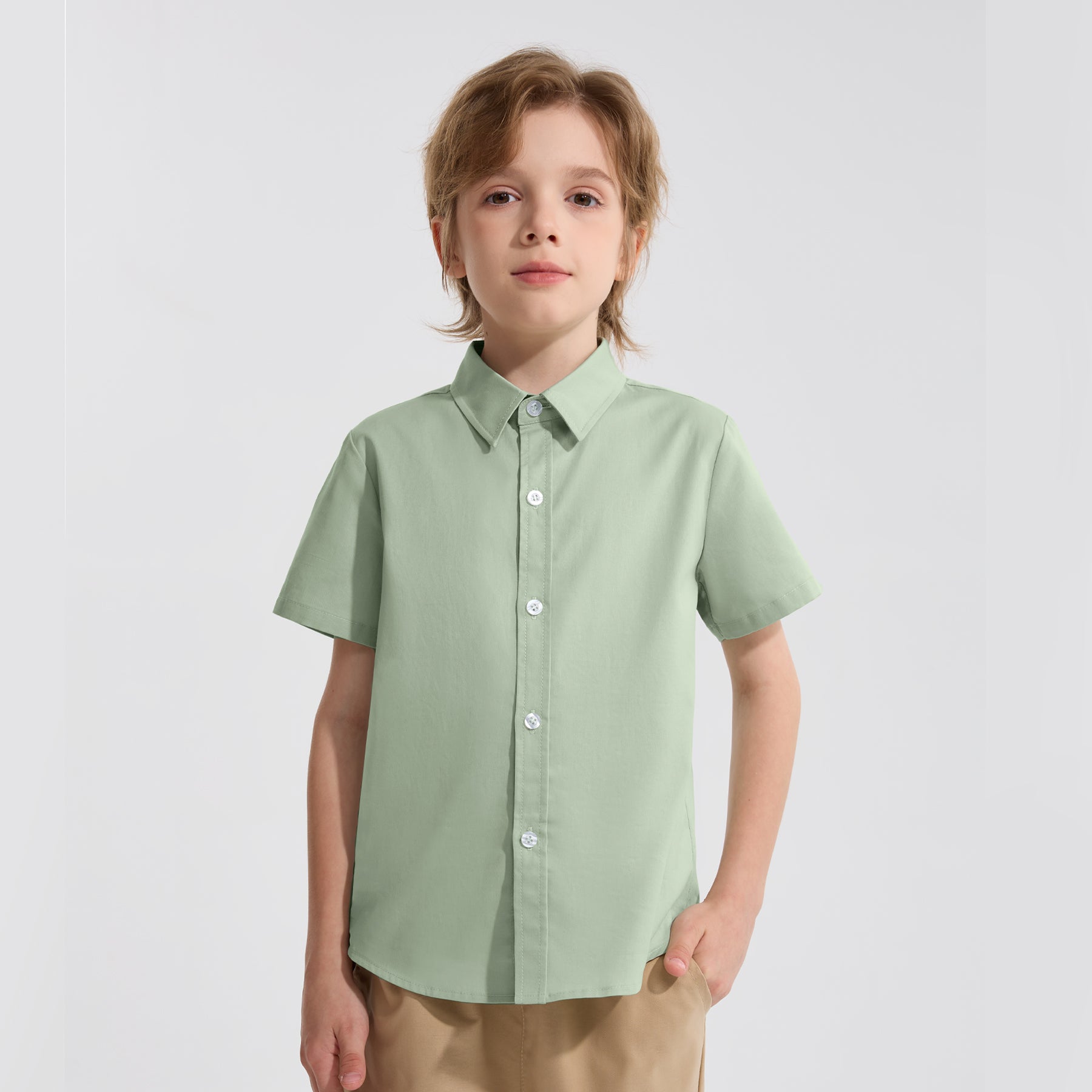 Boy's School Formal Ceremony Short Sleeves Shirt