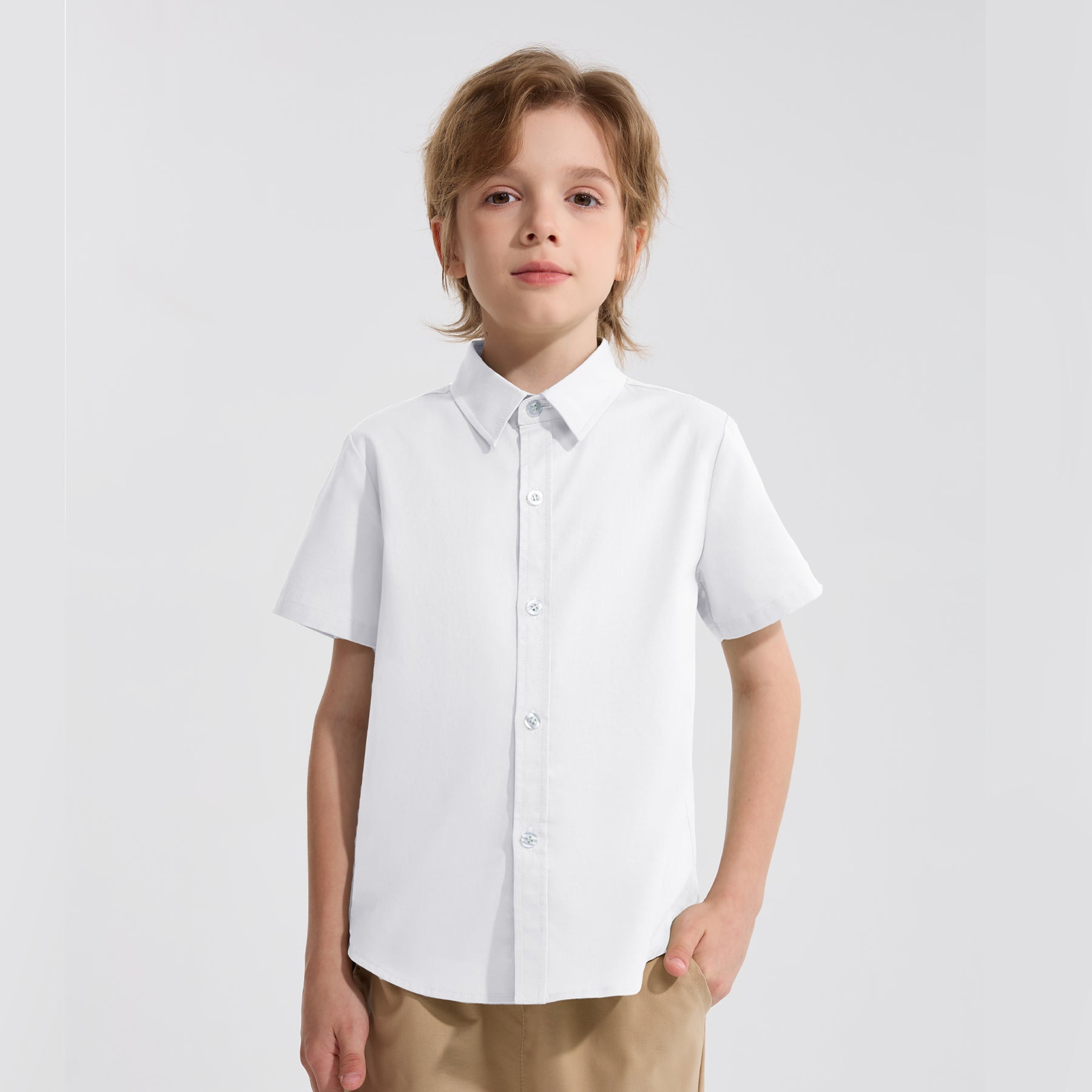 Boy's School Formal Ceremony Short Sleeves Shirt