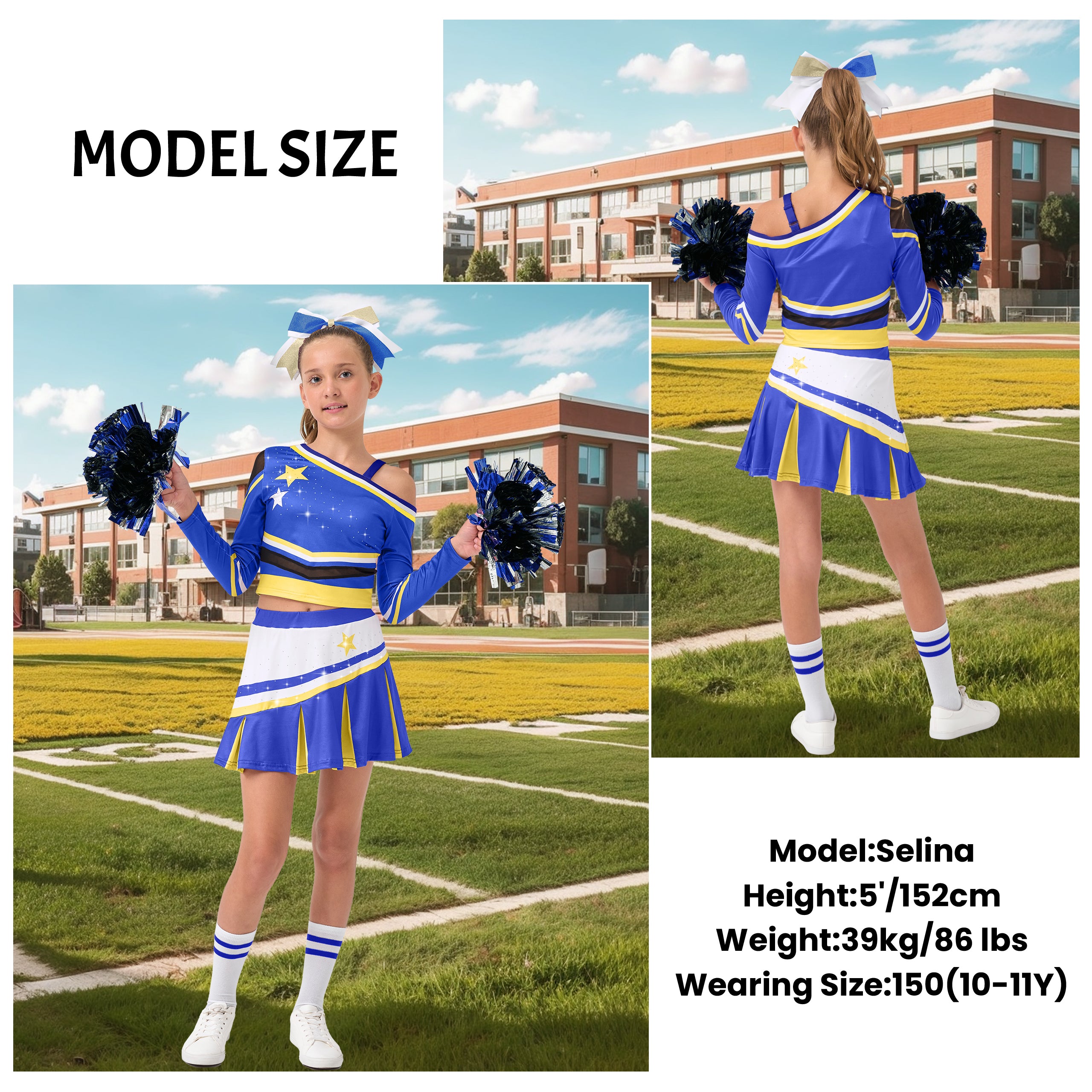 Girls Cold-Shoulder Cheerleader Costume