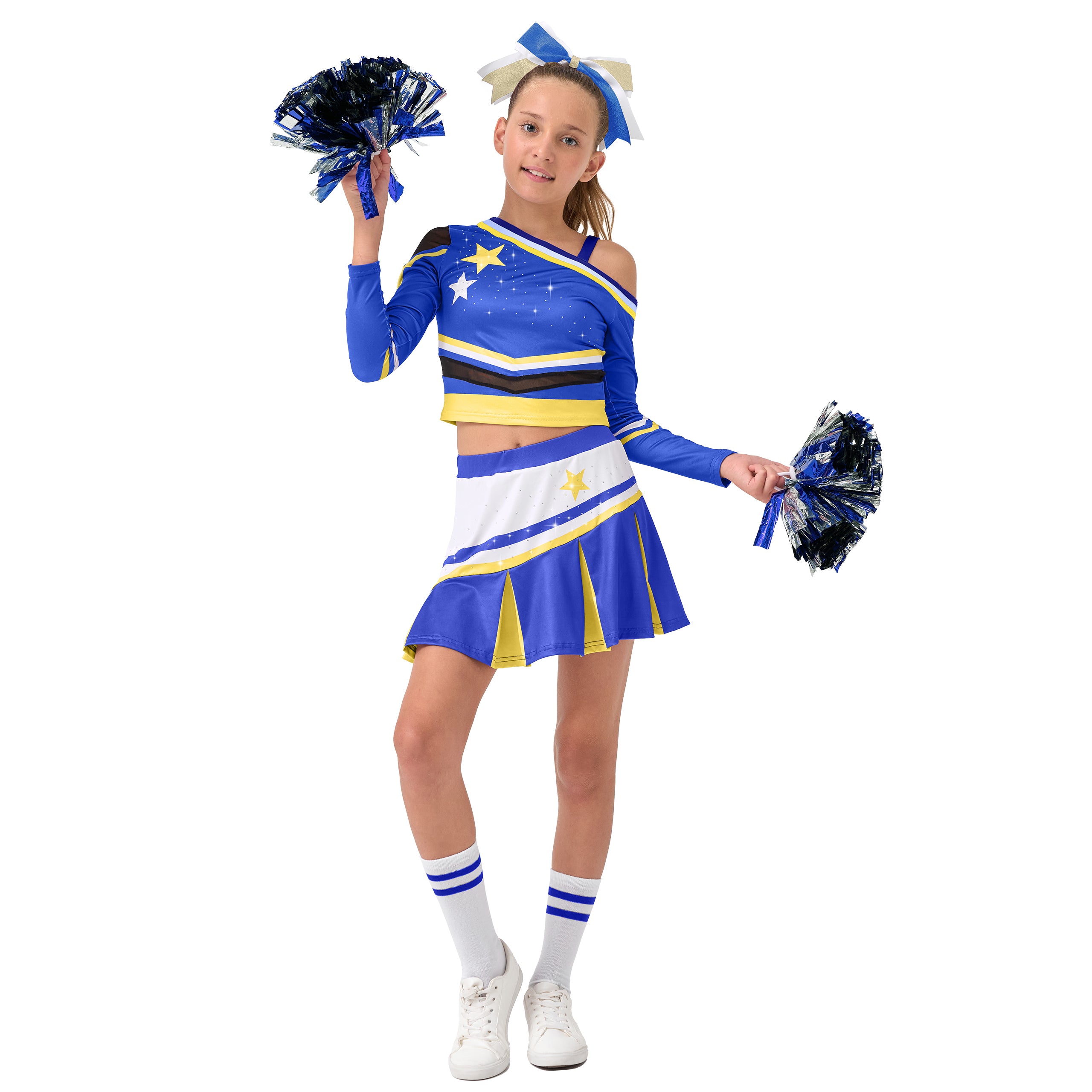Girls Cold-Shoulder Cheerleader Costume