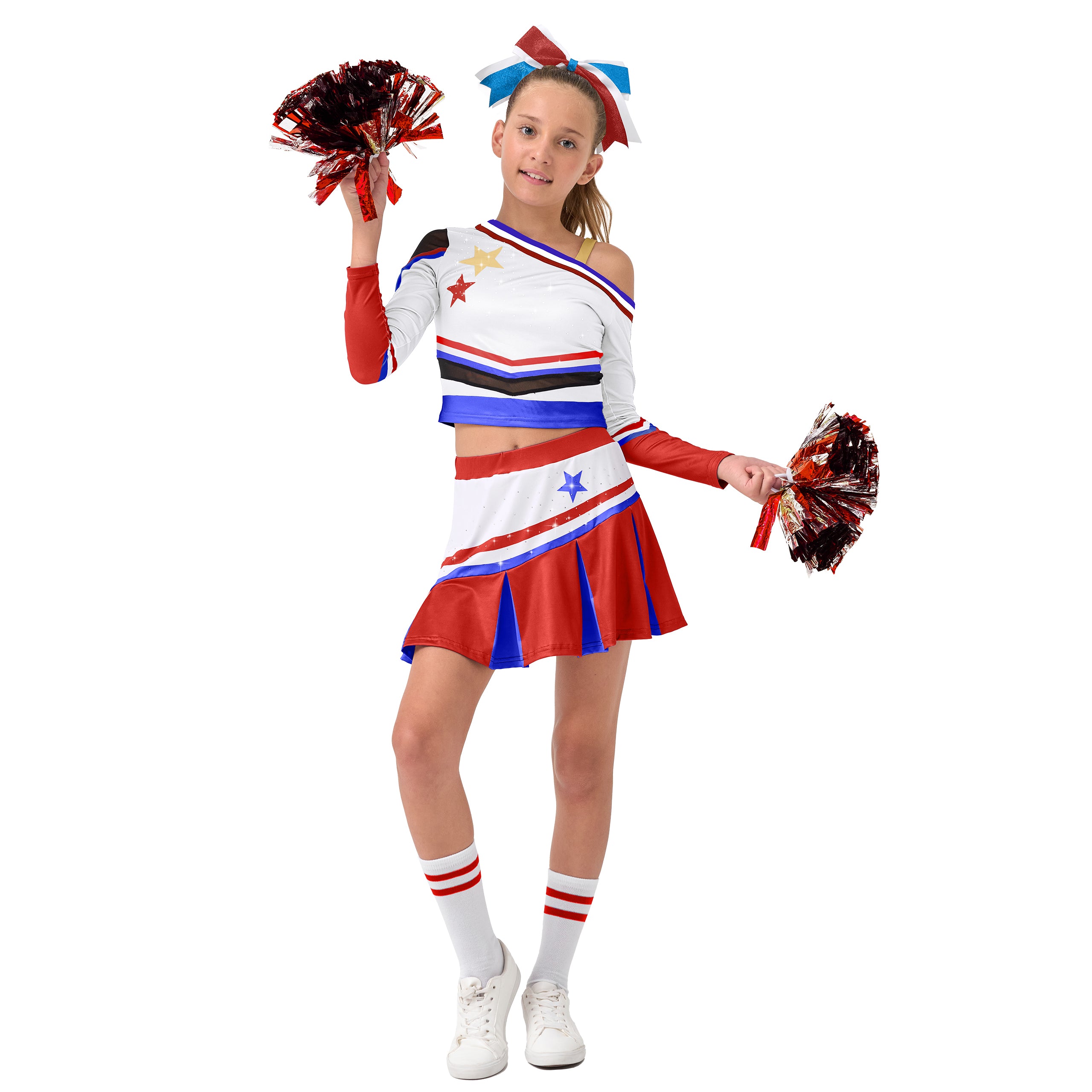 Girls Cold-Shoulder Cheerleader Costume