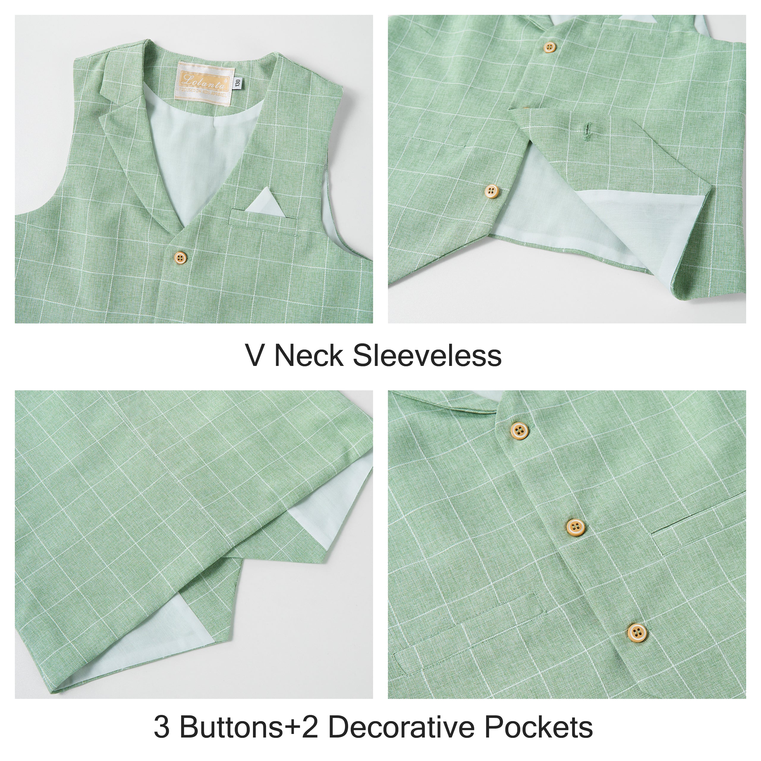 4Pcs Boy Weste Kurzarm Sommer Formal Business Anzug