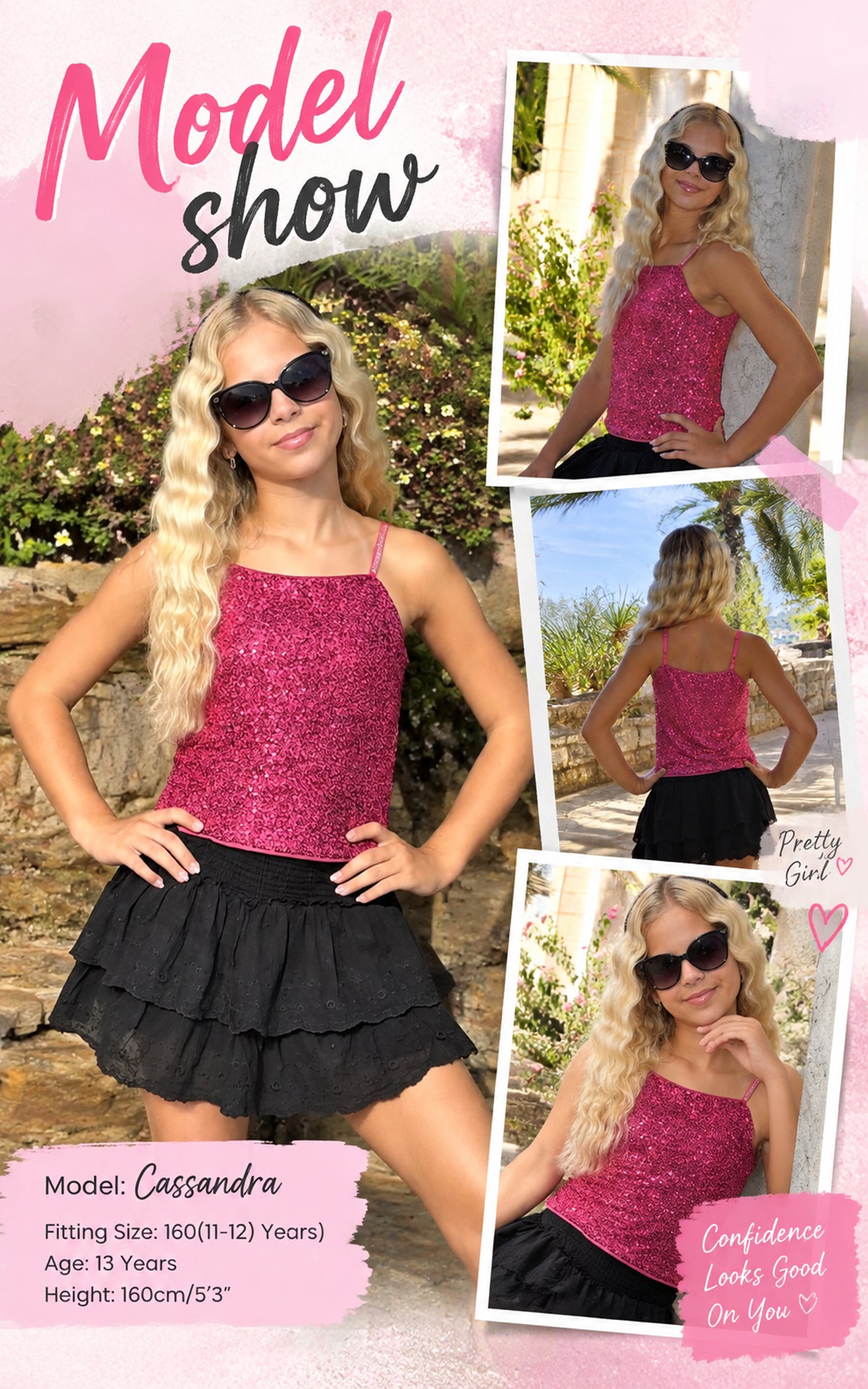 Girls Sequin Tank Tops Sparkly Camisole Stretchy Dance Shirt