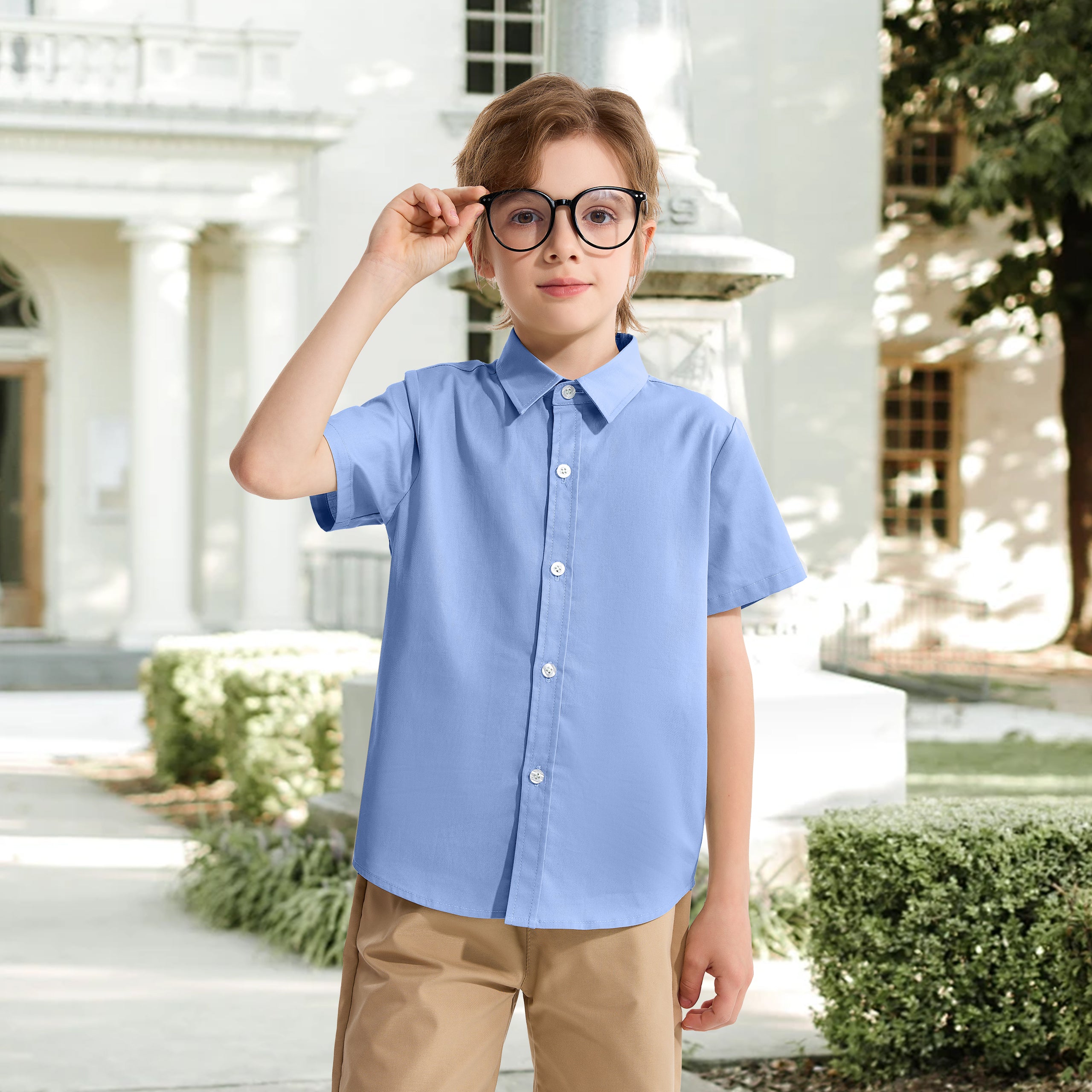Boy's School Formal Ceremony Short Sleeves Shirt