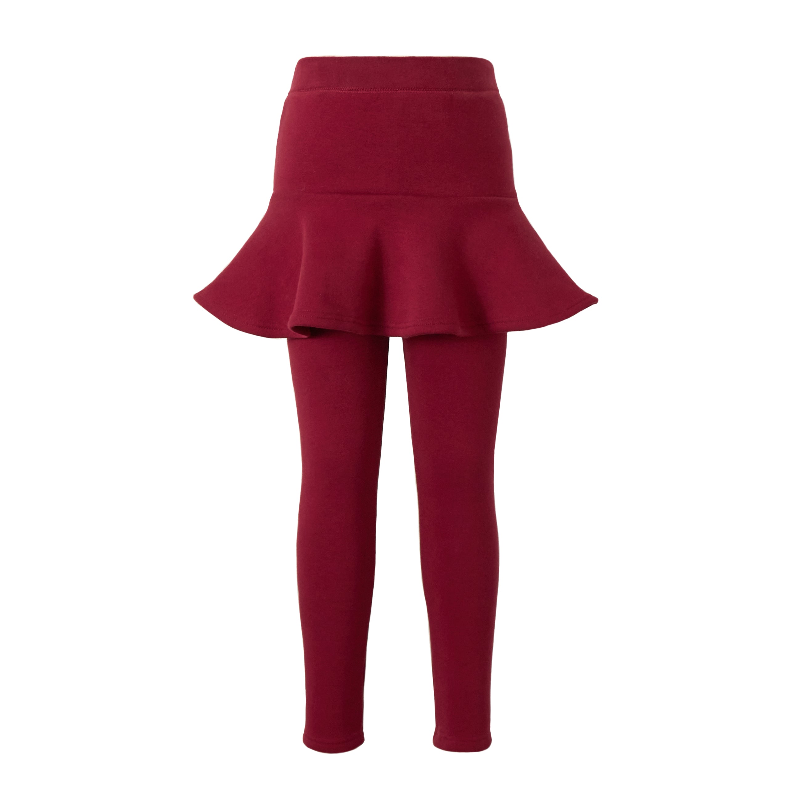 Girl's Fleece Lined Leggings with Skirt Warm Winter Snow Pants