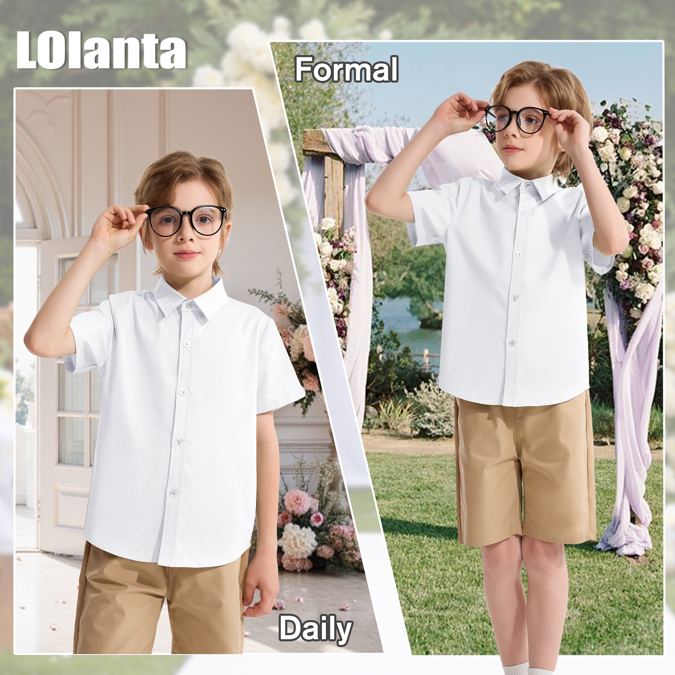 Boy's School Formal Ceremony Short Sleeves Shirt