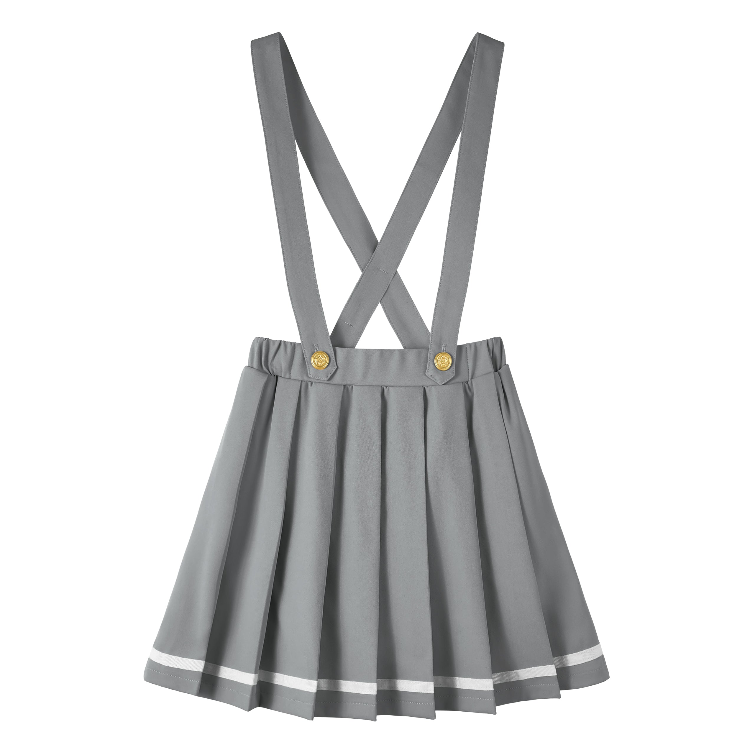 Girls Suspender Skirts Kids Formal Pleated Skort
