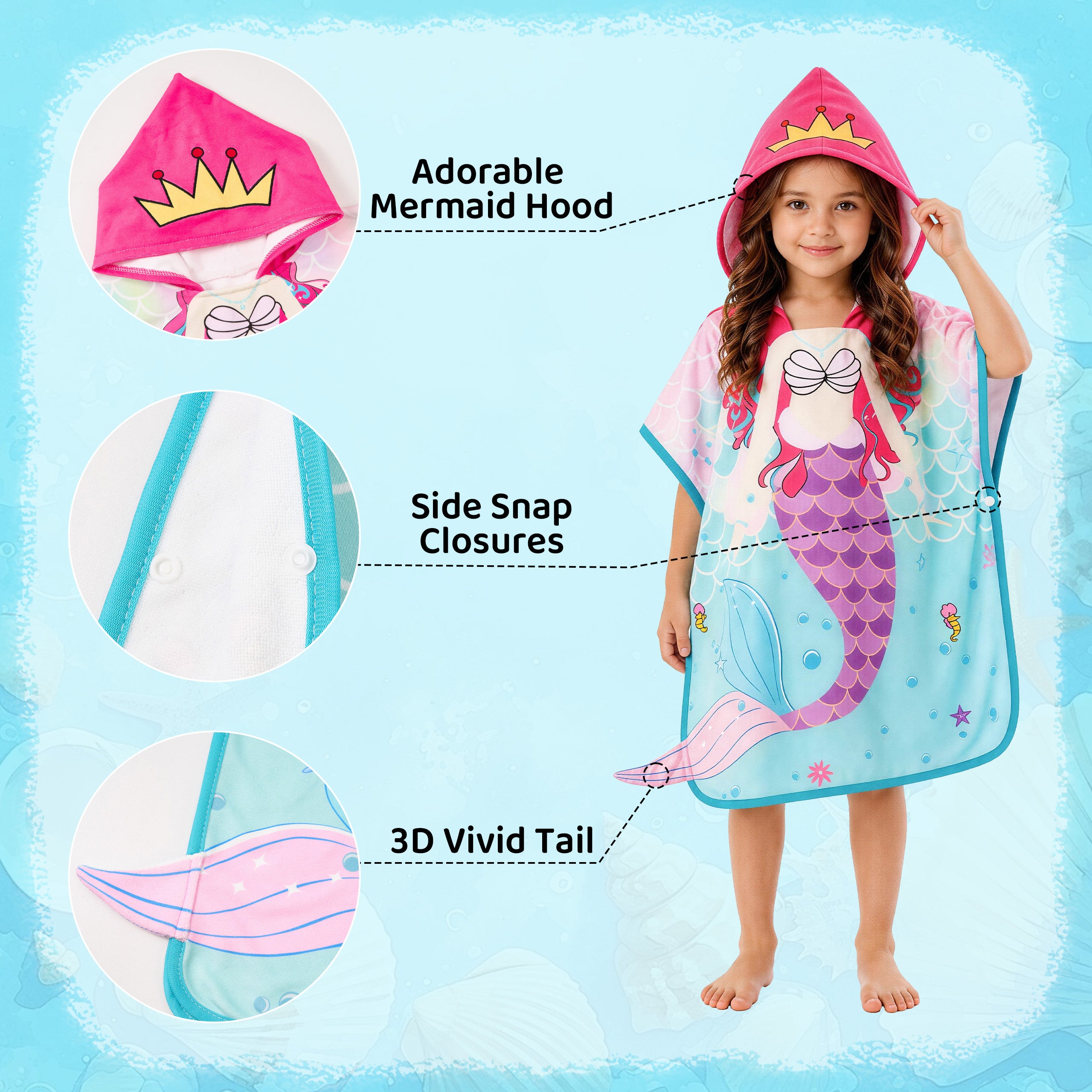 Boys Girls Hooded Bath Towel
