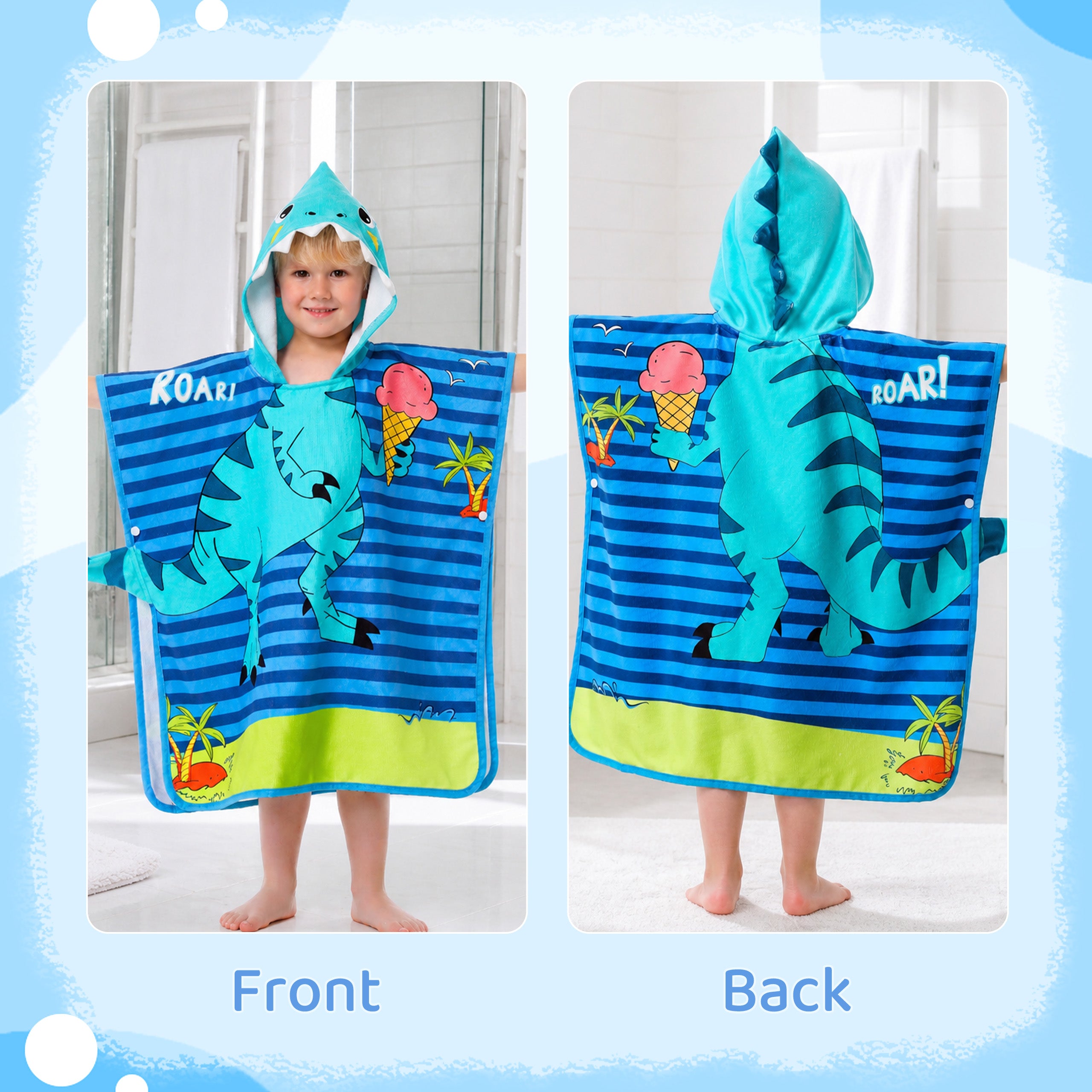 Boys Girls Hooded Bath Towel