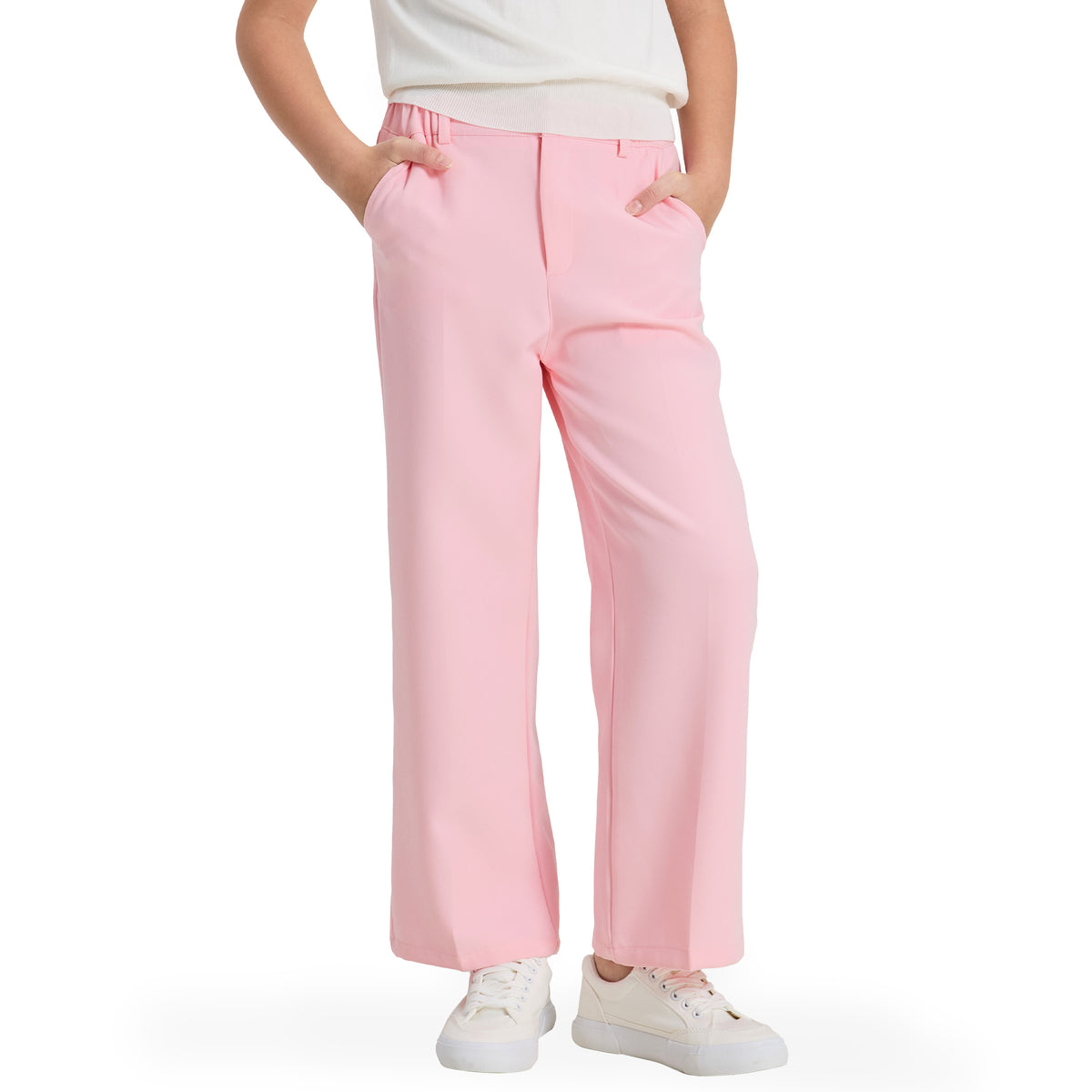 Girls Dress Pants Wide Leg Kids School Uniform Slacks