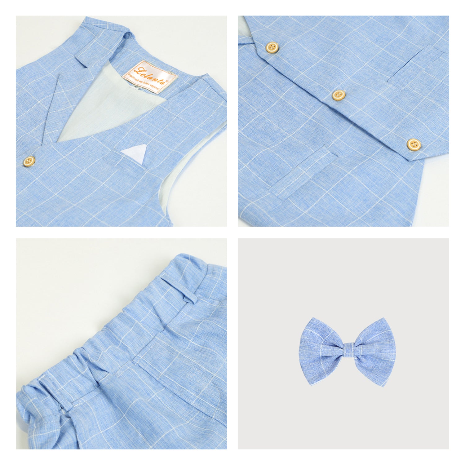 4Pcs Boy Weste Kurzarm Sommer Formal Business Anzug