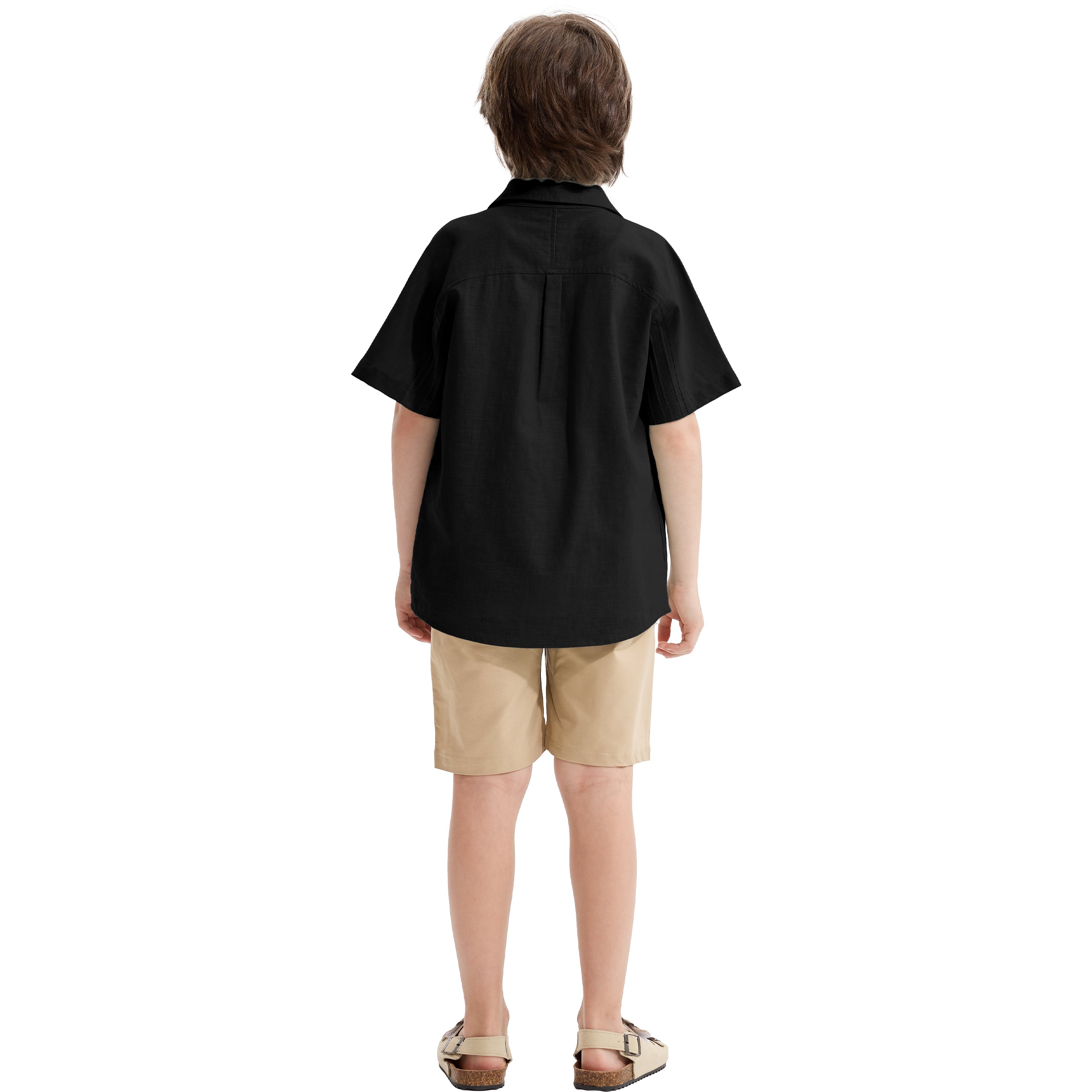 Boys Linen Shirt Short Sleeve Guayabera Shirts