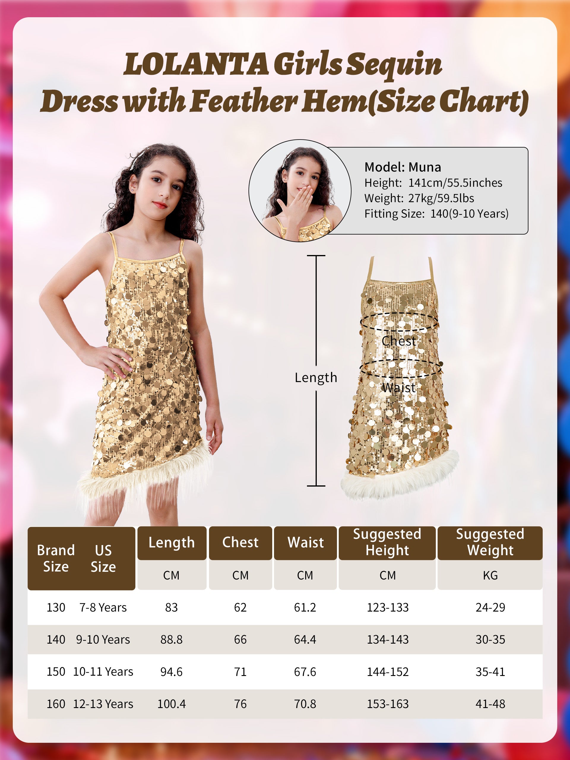 Girls Sequin Dress Kids Sparkly Gown for Christmas Birthday Party Wedding