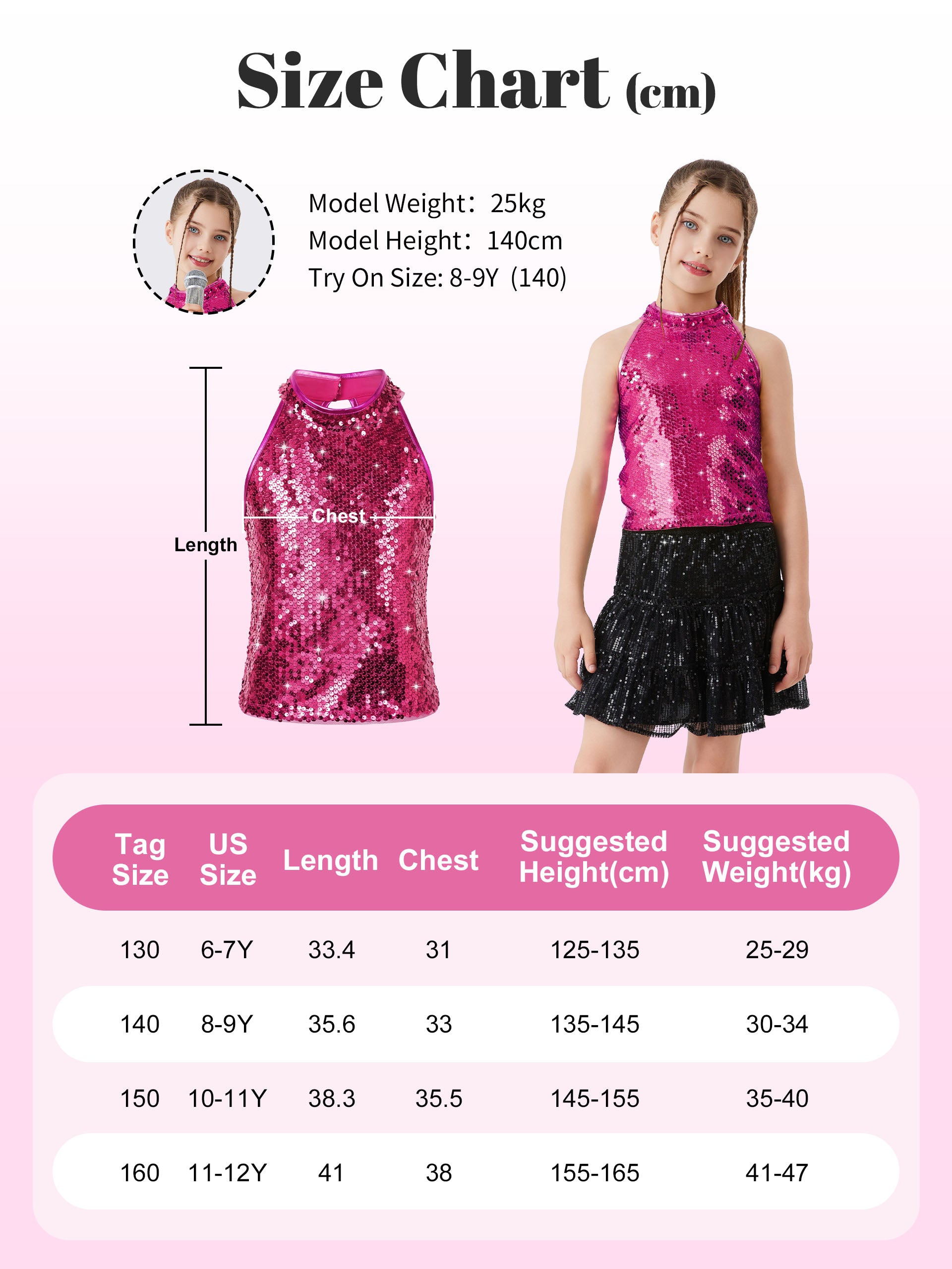 Girls Sequin Halter Top Stretchy Tank Sparkly Dance Shirt
