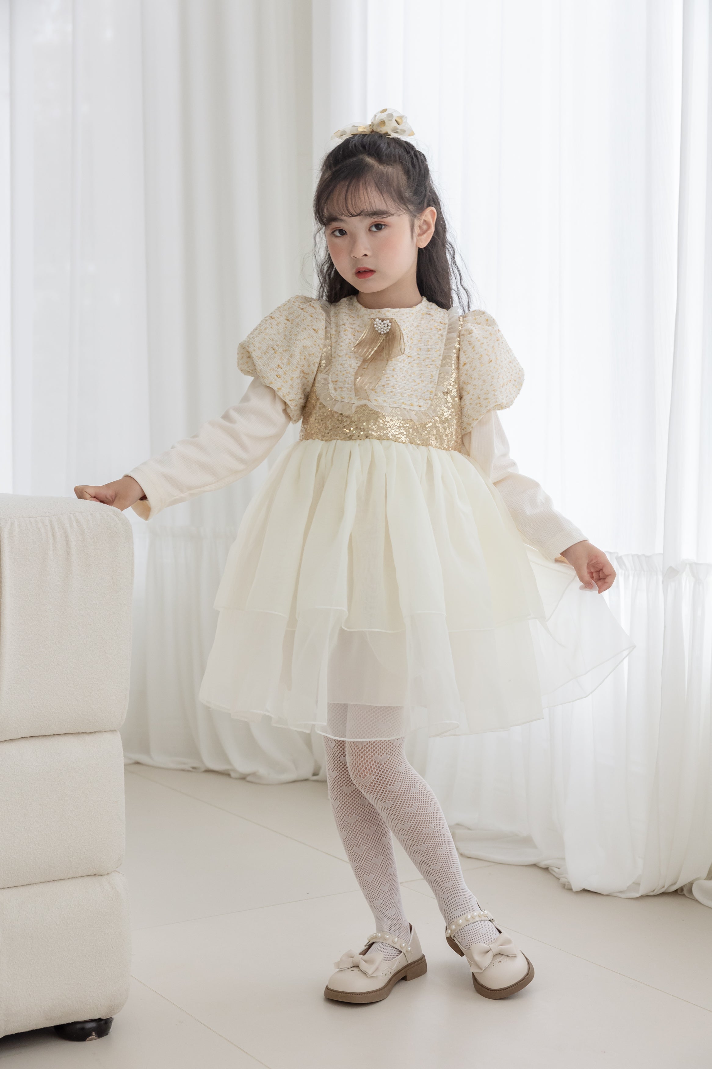 Girls Lace Tights Kids Sheer Patterned Fishnet Stockings 2 Pack Hollow Dance Pantyhose