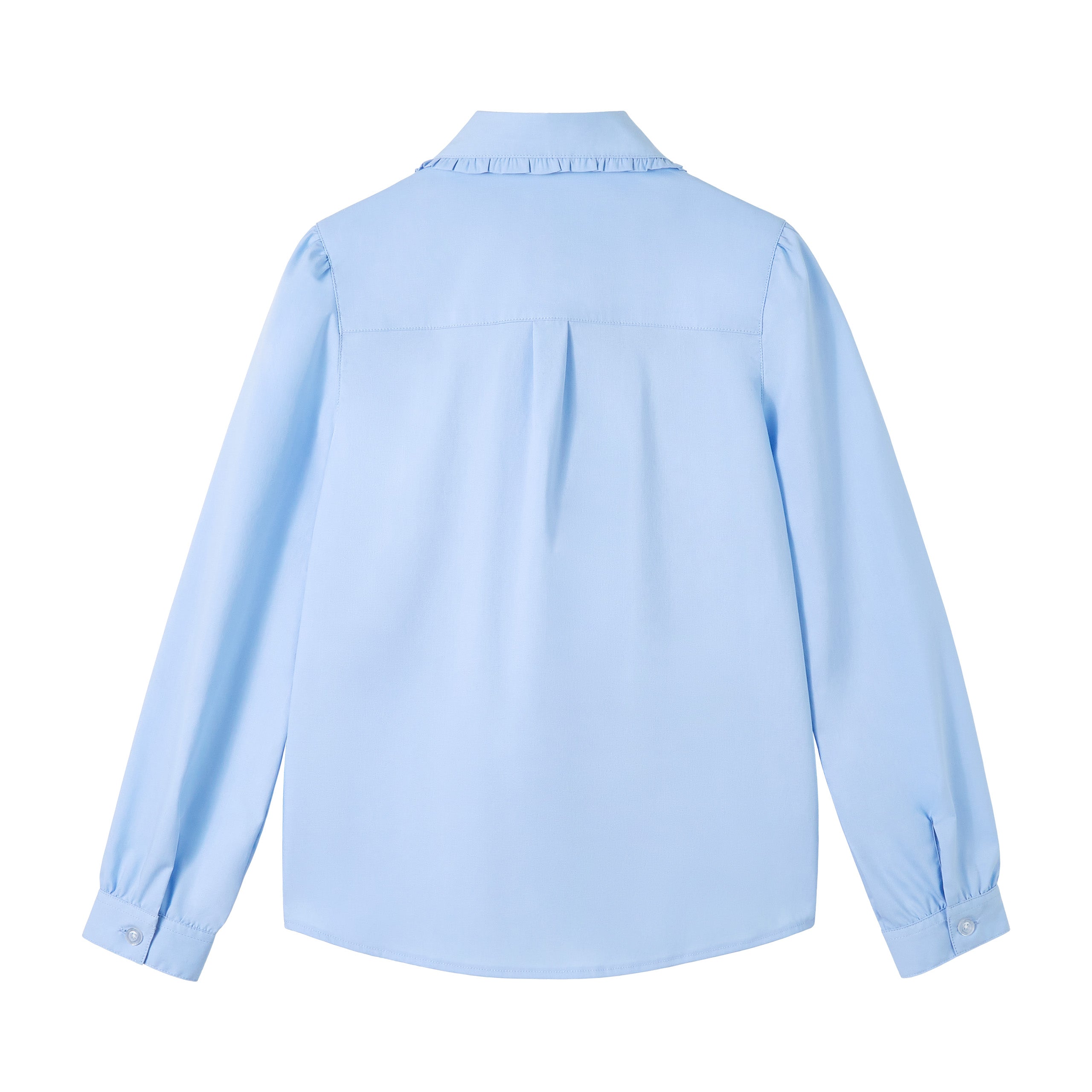 Girls Long Sleeve Uniform Shirt Blouse with Peter Pan Collar