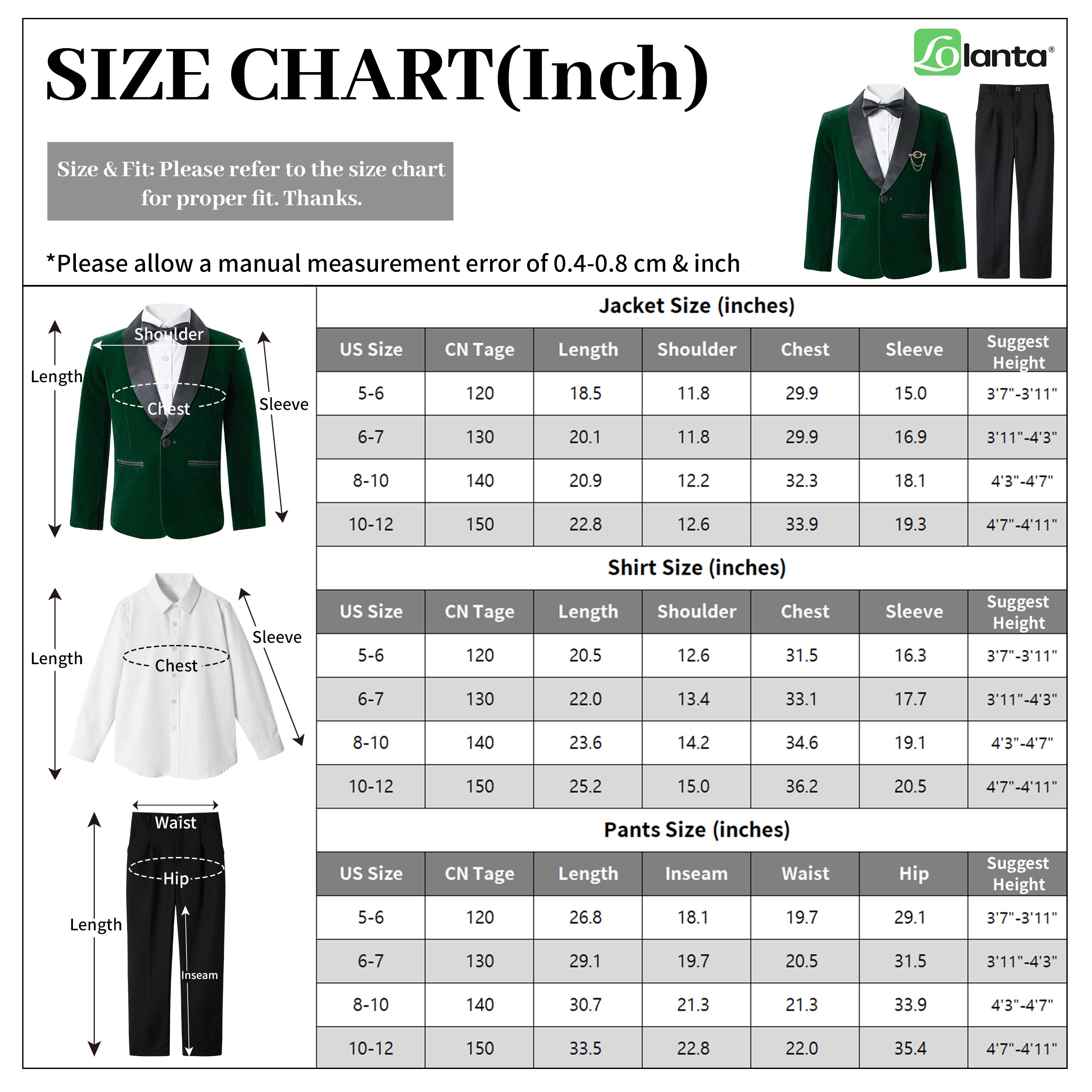 Boys 4 Piece Velvet Suit Formal Tuxedo Kids Slim Fit Blazer Dress Shirt Pants Outfit
