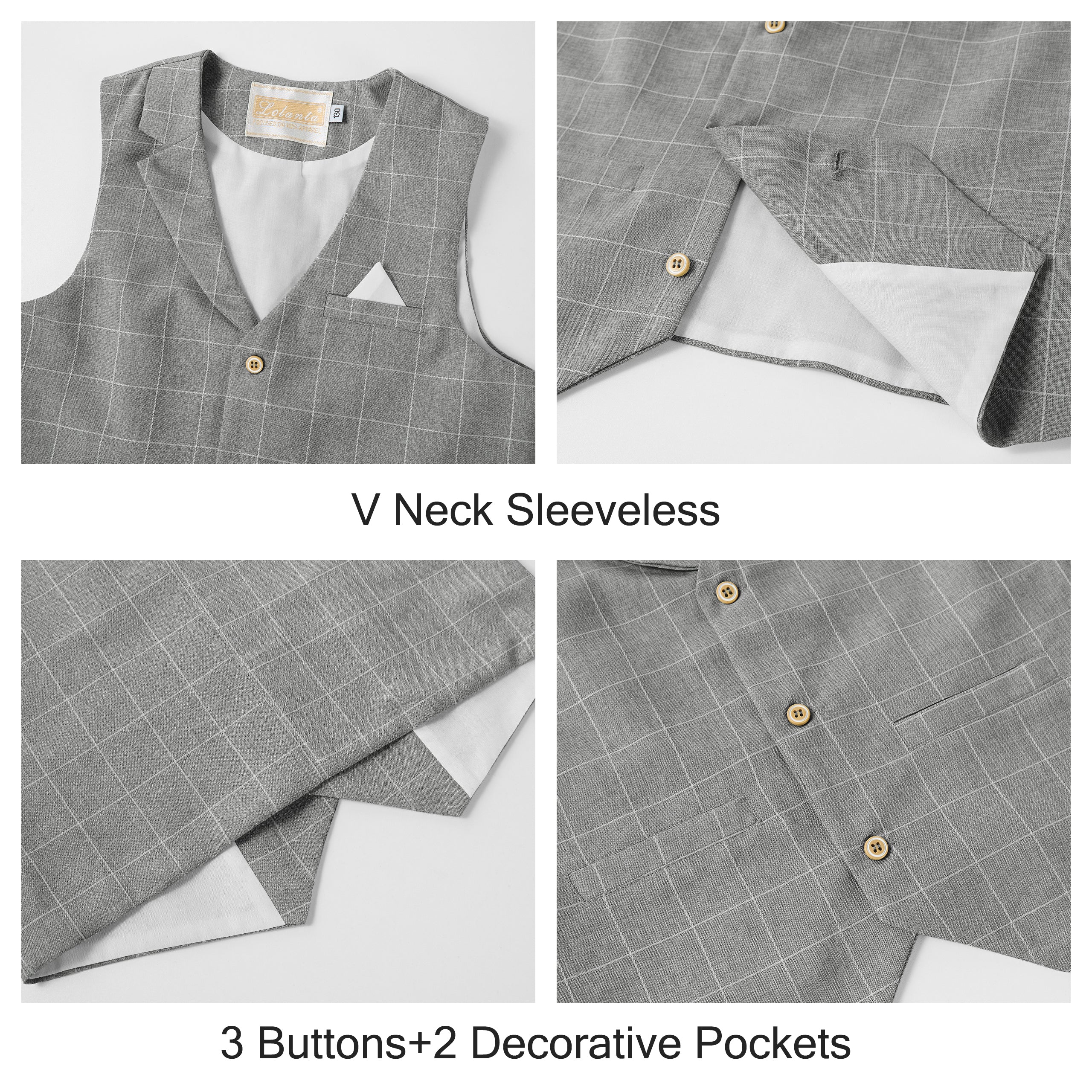 4Pcs Boy Weste Kurzarm Sommer Formal Business Anzug