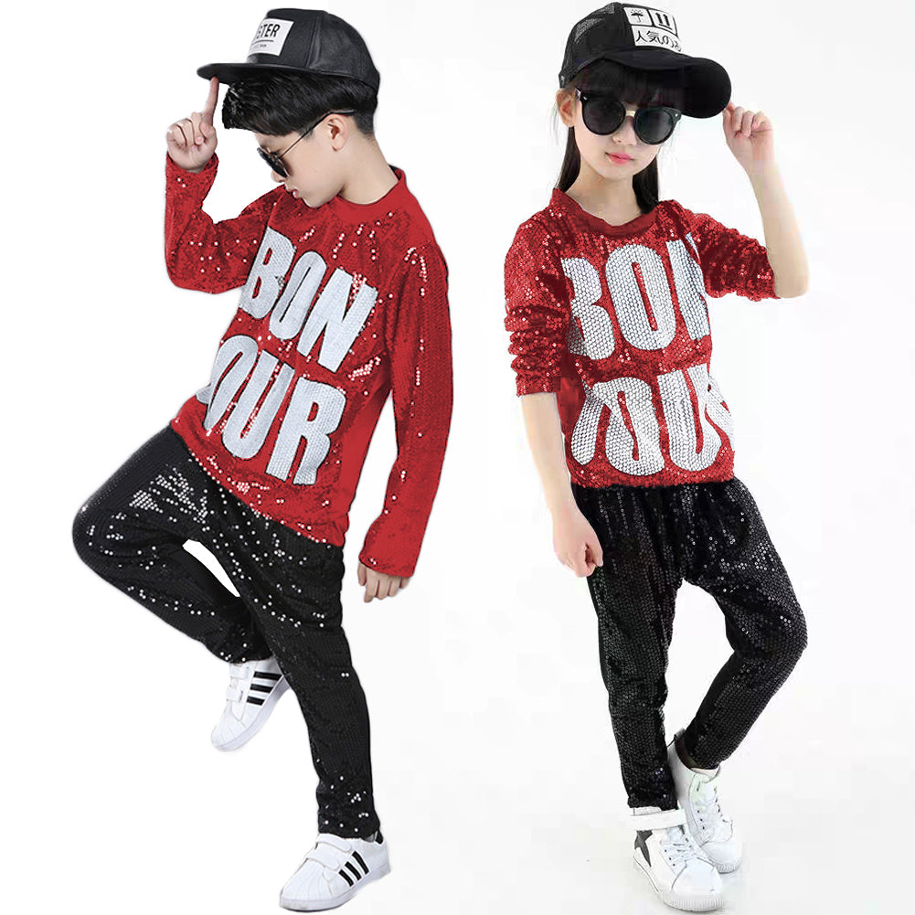 Unisex Boy's Girl's Sequin Classic Dance Costumes Ballroom Modern Jazz