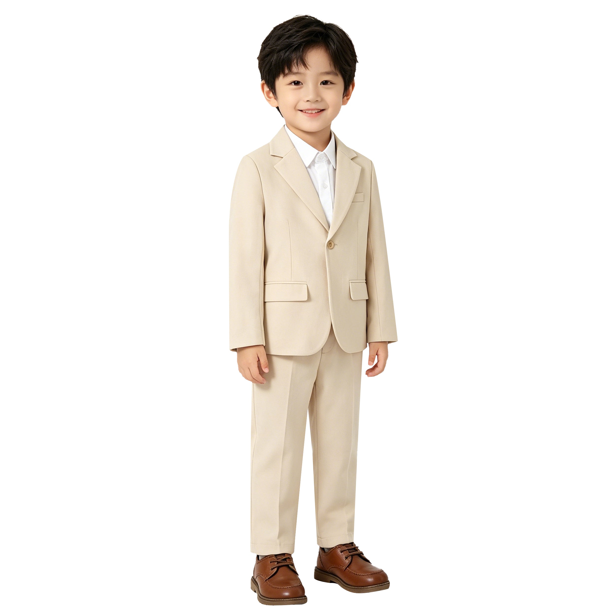 Boys Casual Suits Wedding Outfits 2 Piece Gentleman Blazer and Pants Set