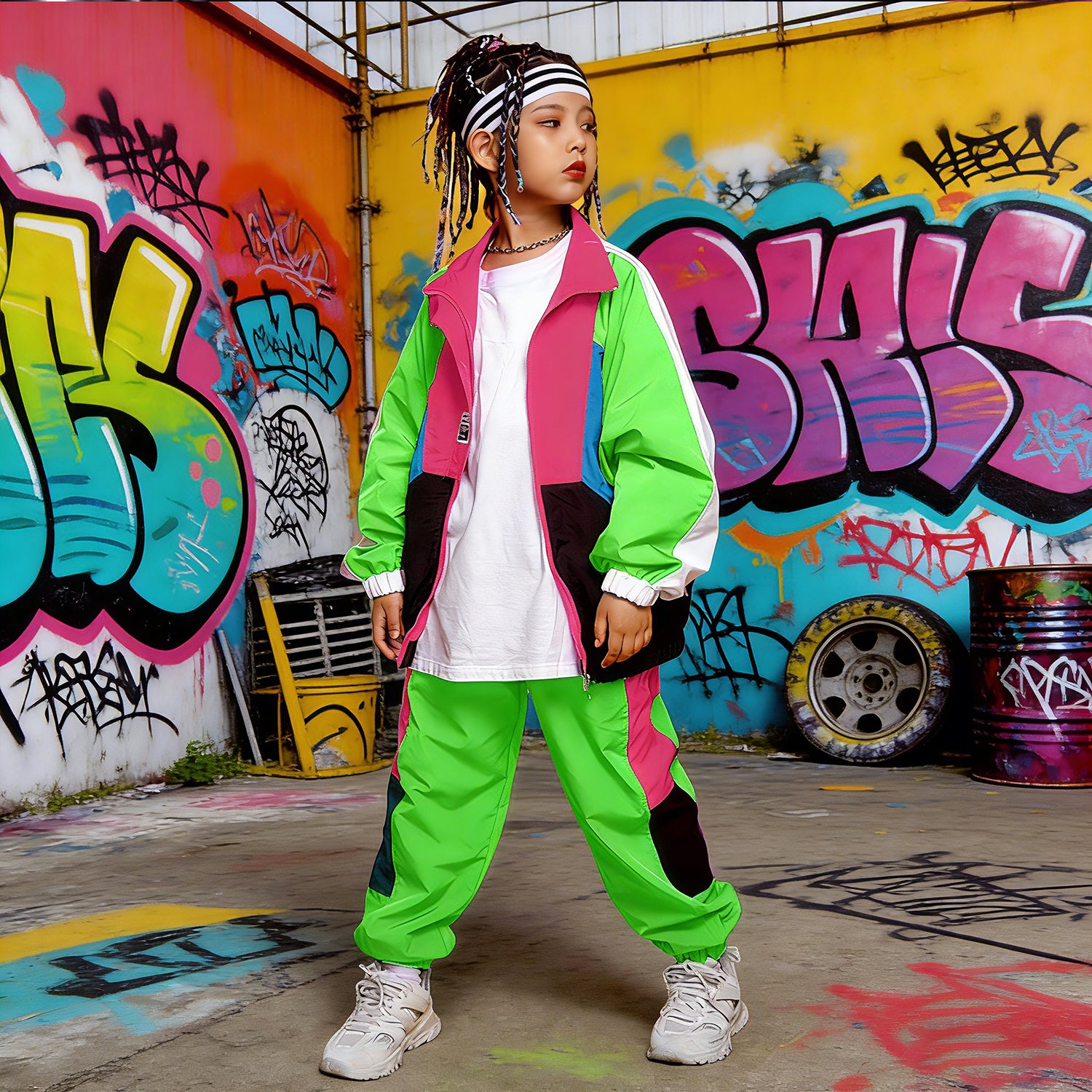 Unisex Kid's Jacket Track Pants Hip Pop Streetwear Jogger Set