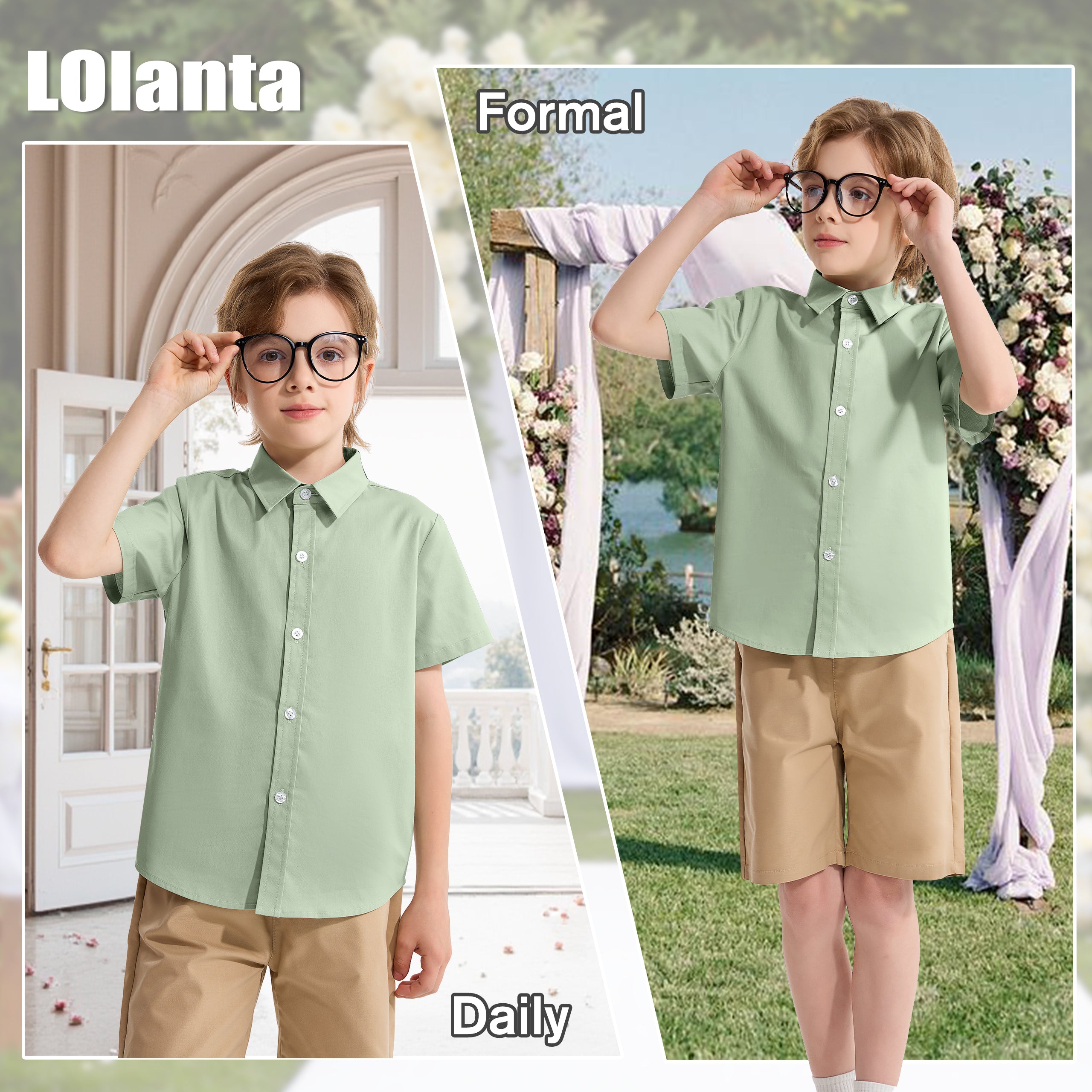 Boy's School Formal Ceremony Short Sleeves Shirt