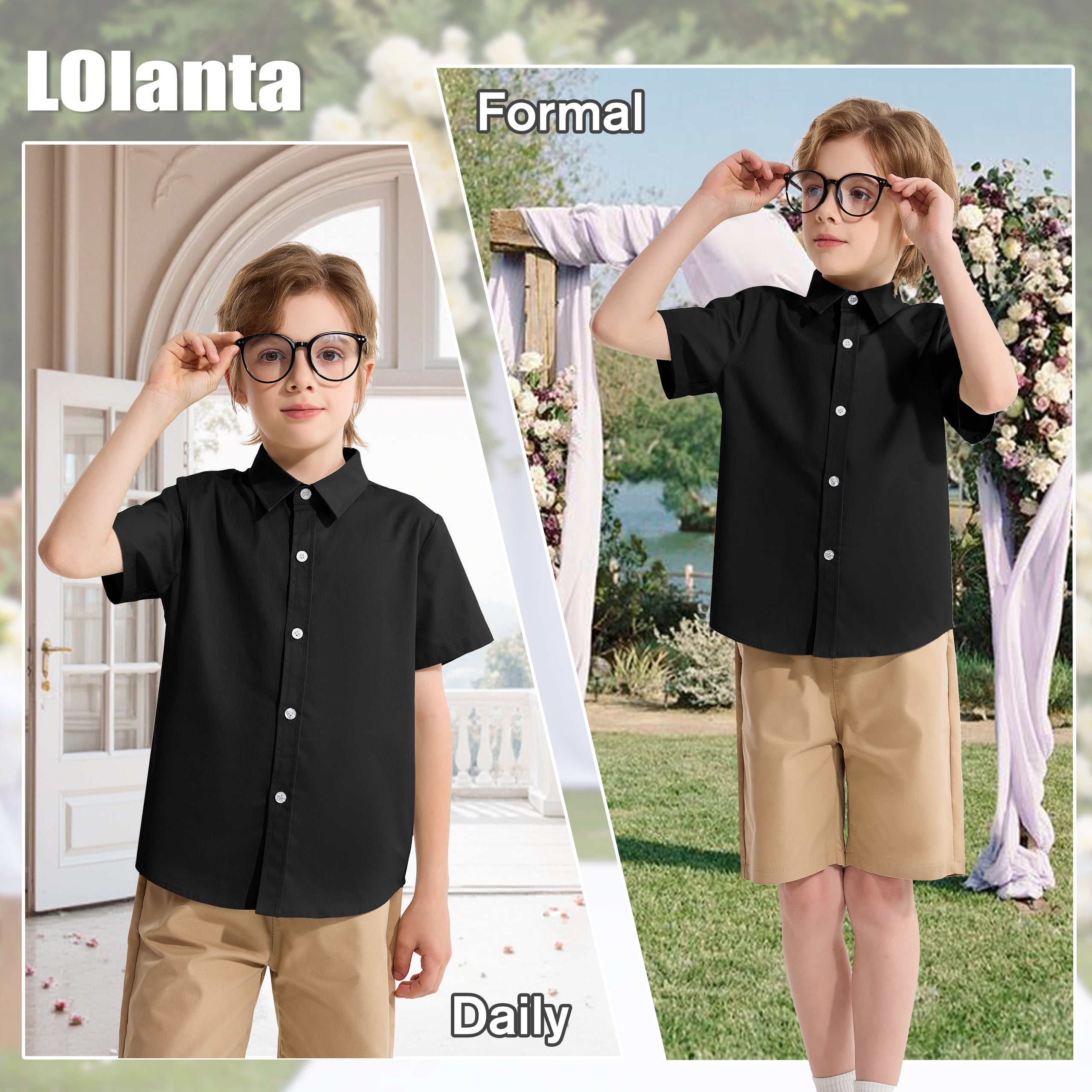 Boy's School Formal Ceremony Short Sleeves Shirt