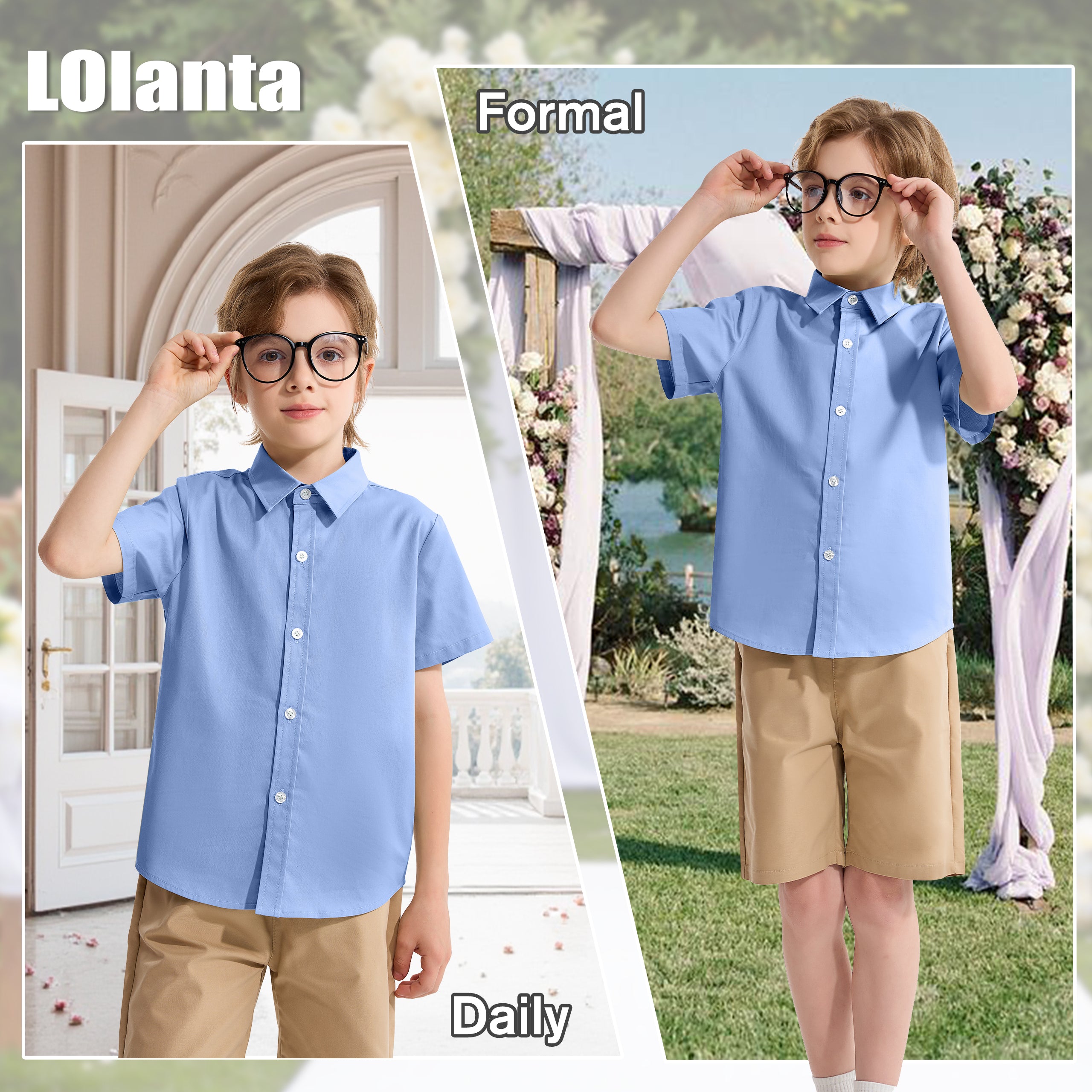 Boy's School Formal Ceremony Short Sleeves Shirt