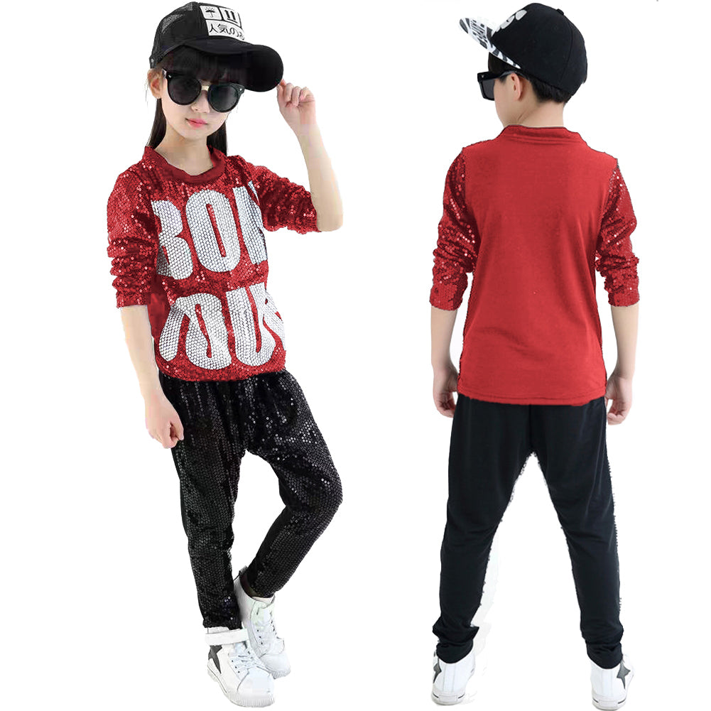 Unisex Boy's Girl's Sequin Classic Dance Costumes Ballroom Modern Jazz