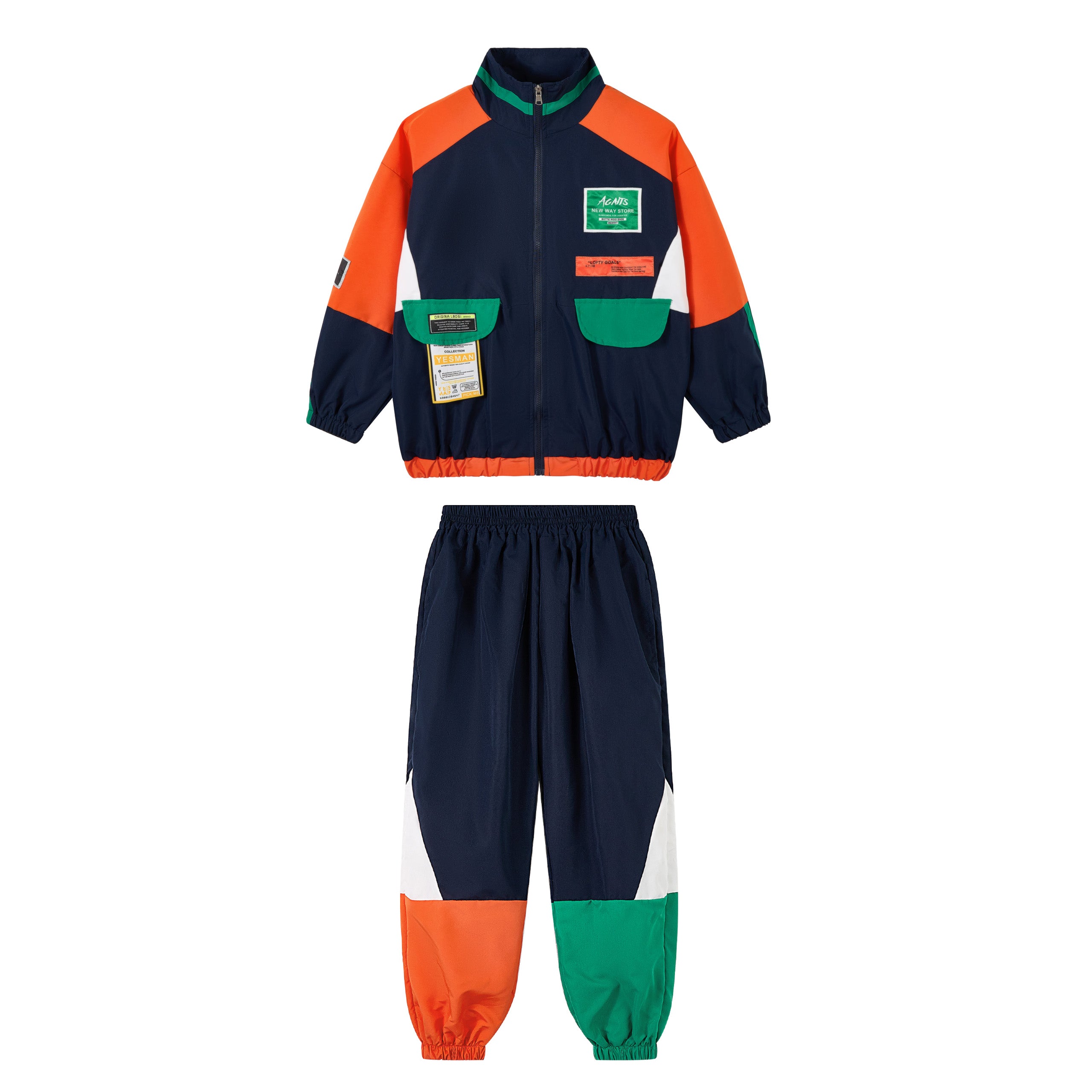 Unisex Kids 80s Tracksuit Hip Hop Dance Outfit