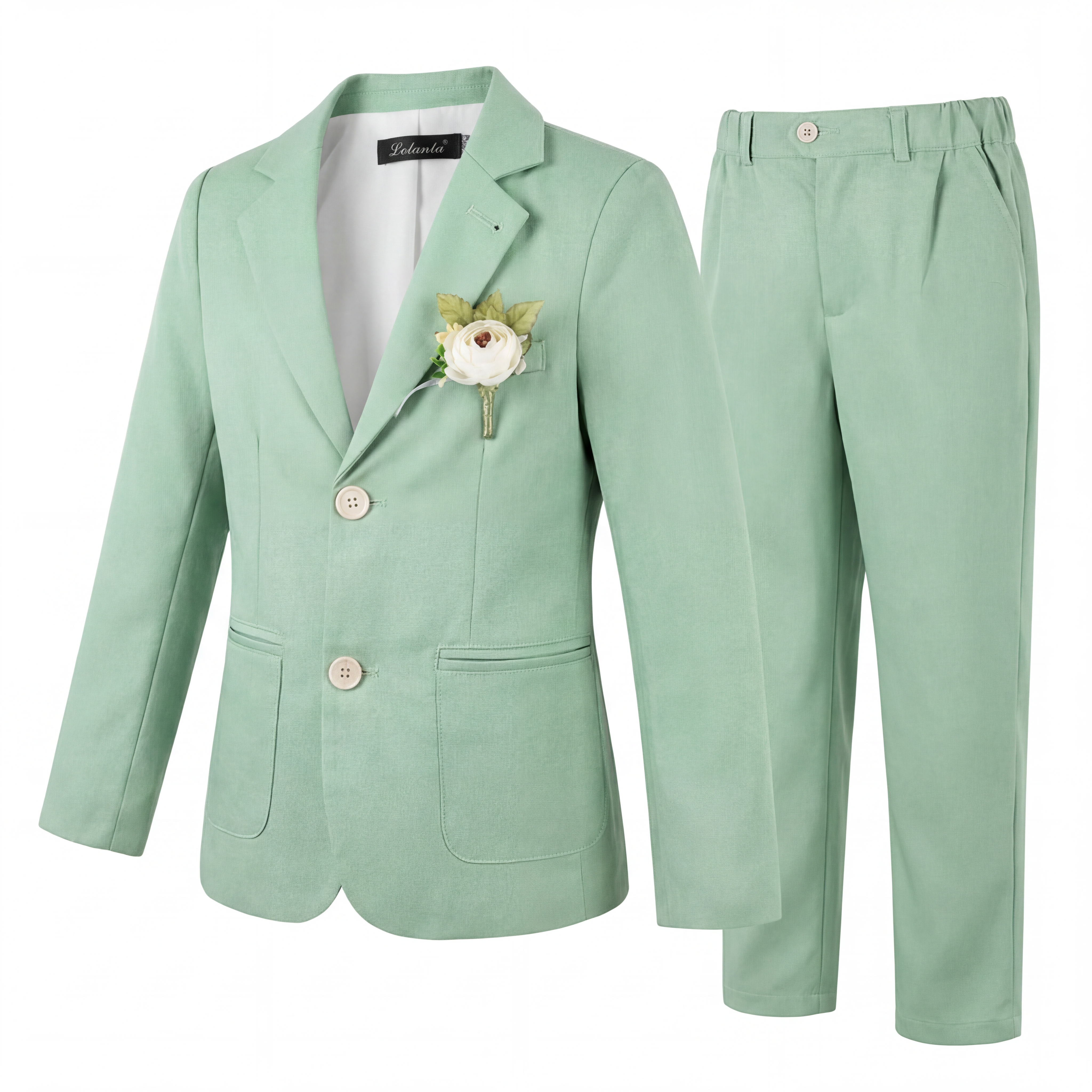 Boys Linen Suit Slim Fit Kids Lightweight Suit