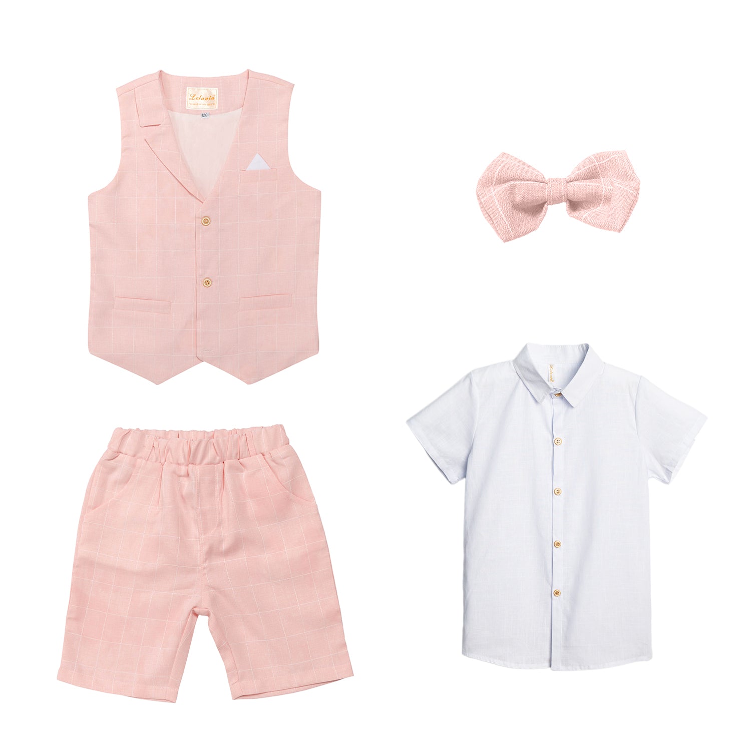 4Pcs Boy Weste Kurzarm Sommer Formal Business Anzug