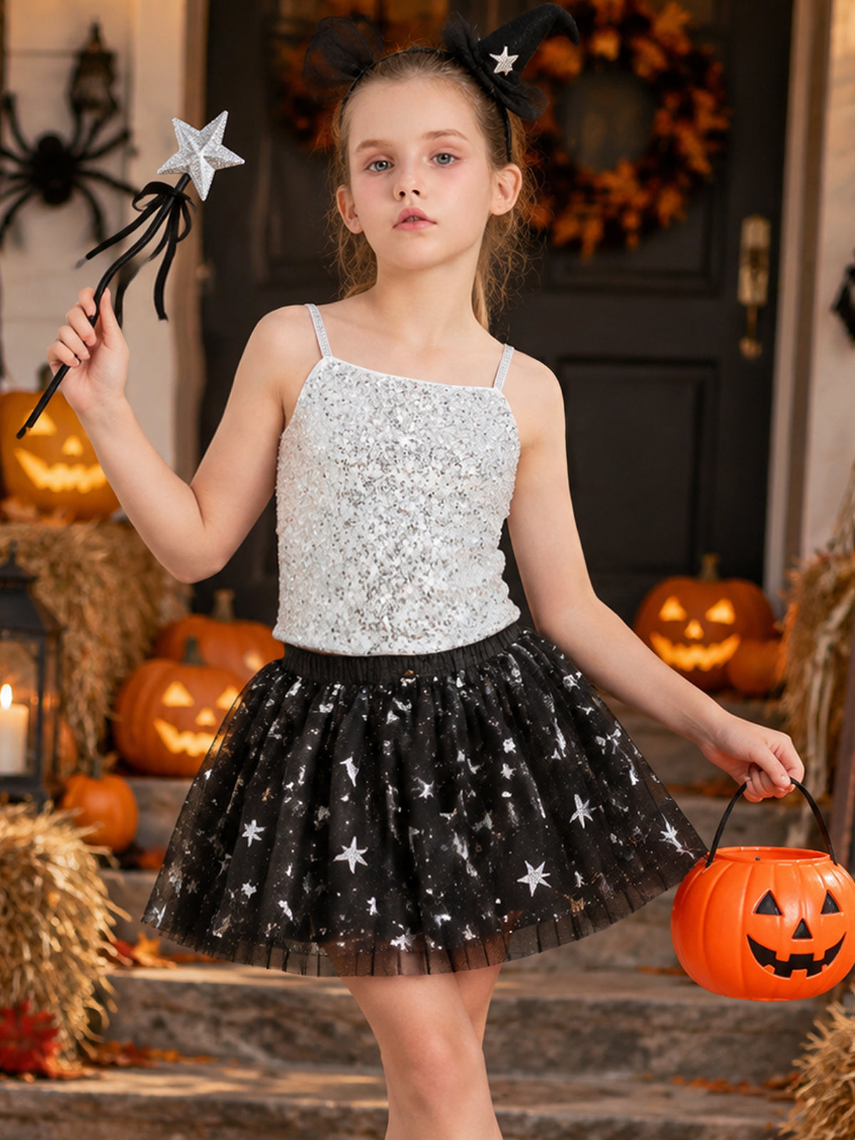 Girls Sequin Tank Tops Sparkly Camisole Stretchy Dance Shirt
