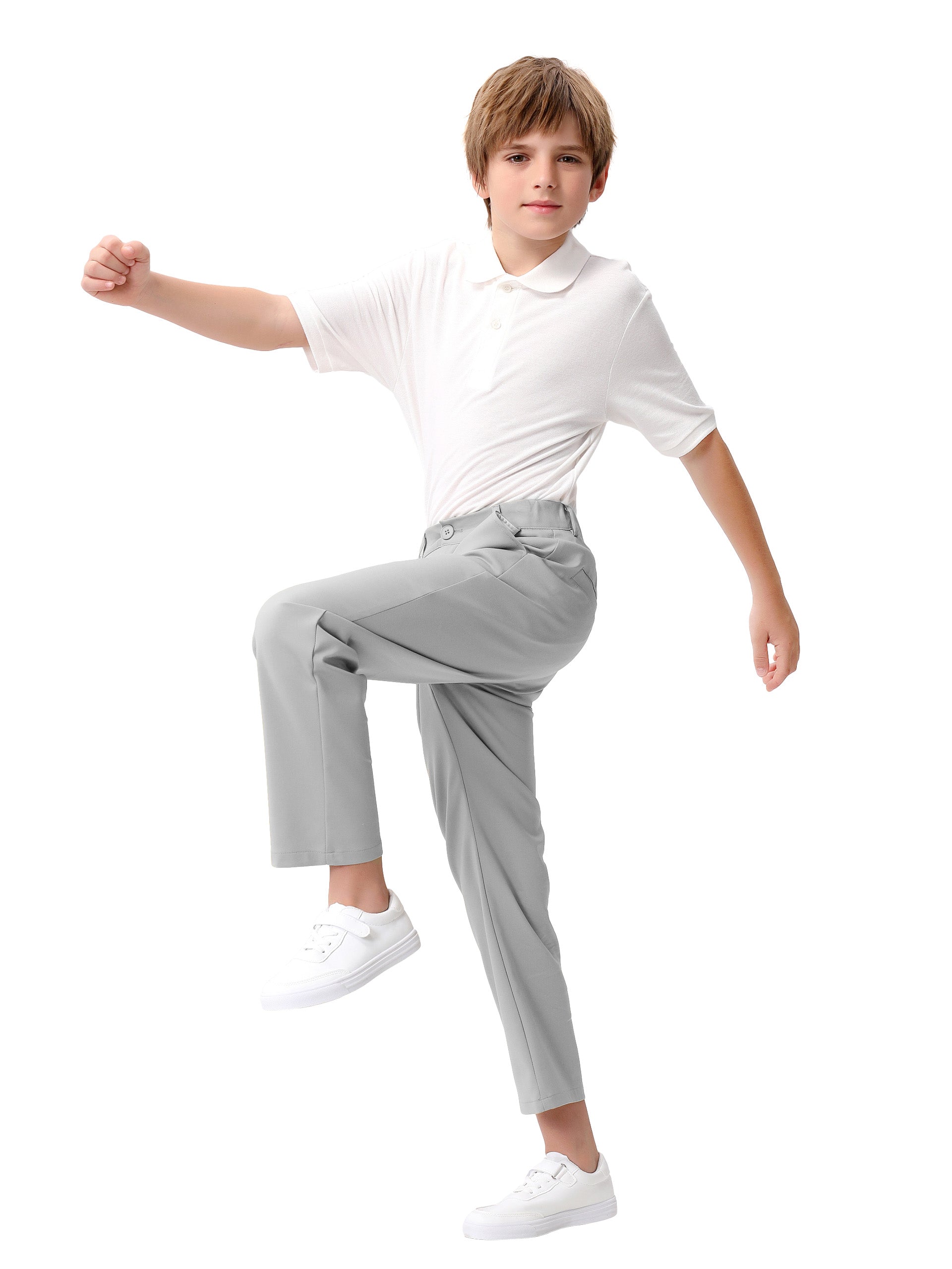 Boys Golf Dress Pants, Athletic Stretch Quick Dry Uniform Chino