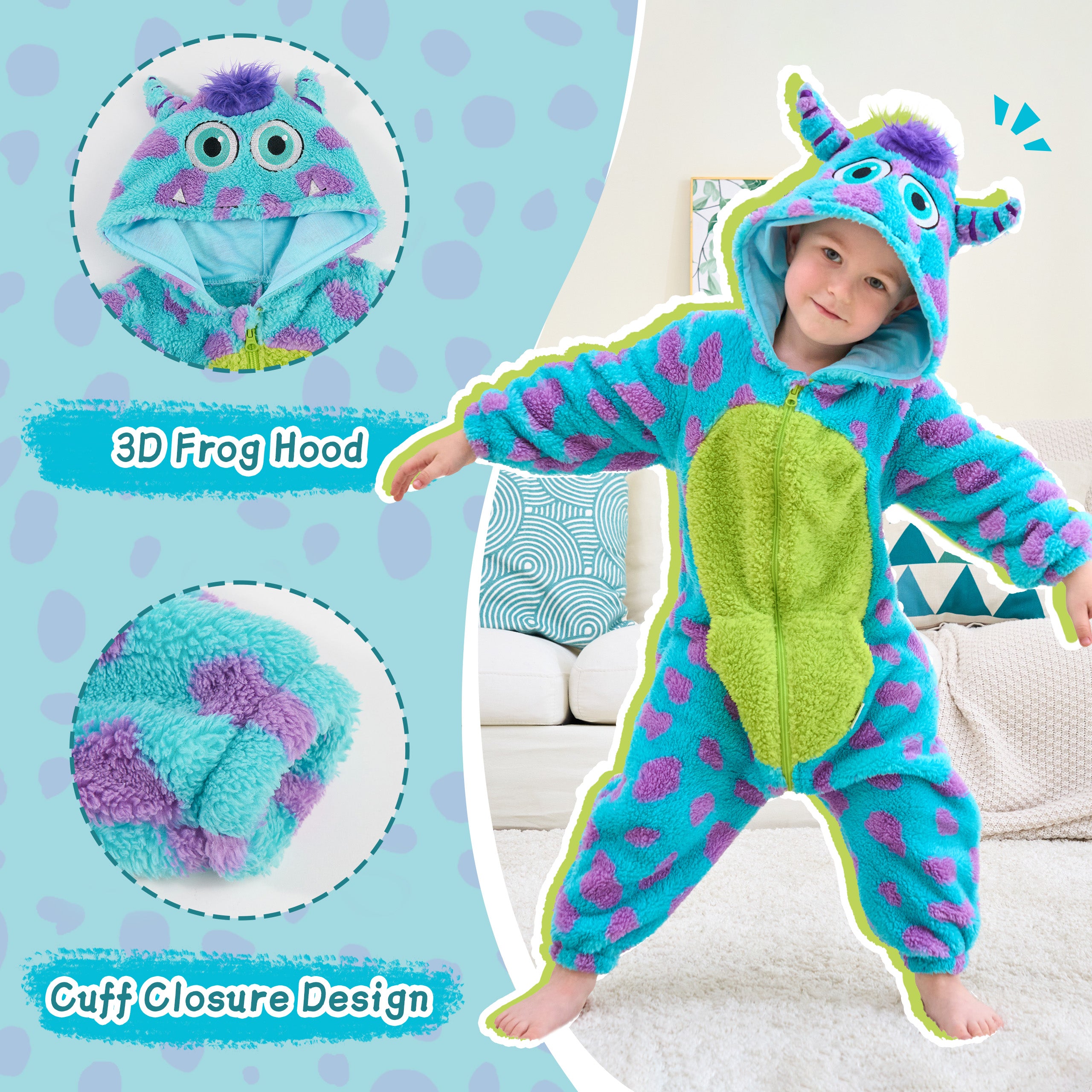 Baby Toddler Animal Costume Cute Fleece Warm Onesie