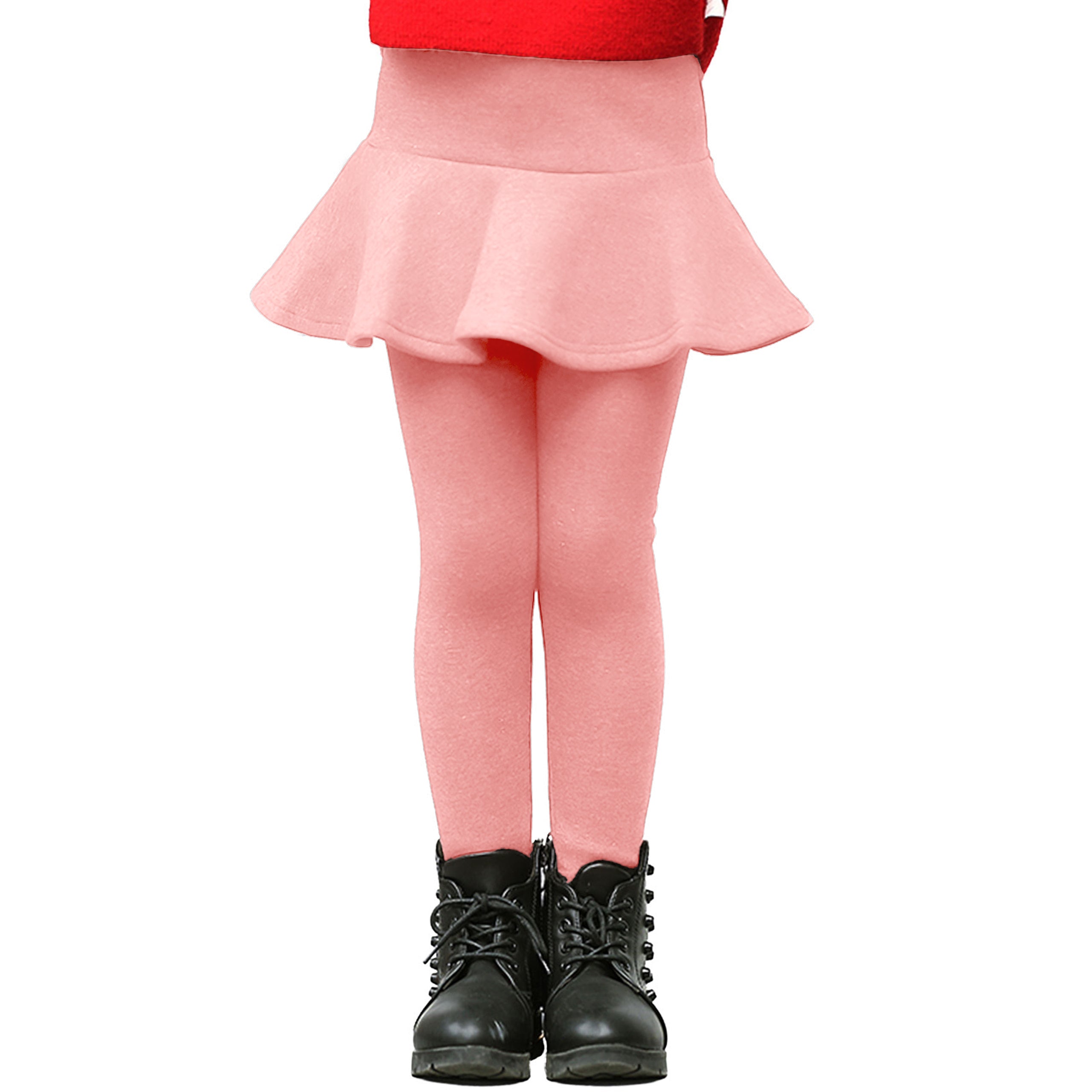 Girl's Fleece Lined Leggings with Skirt Warm Winter Snow Pants