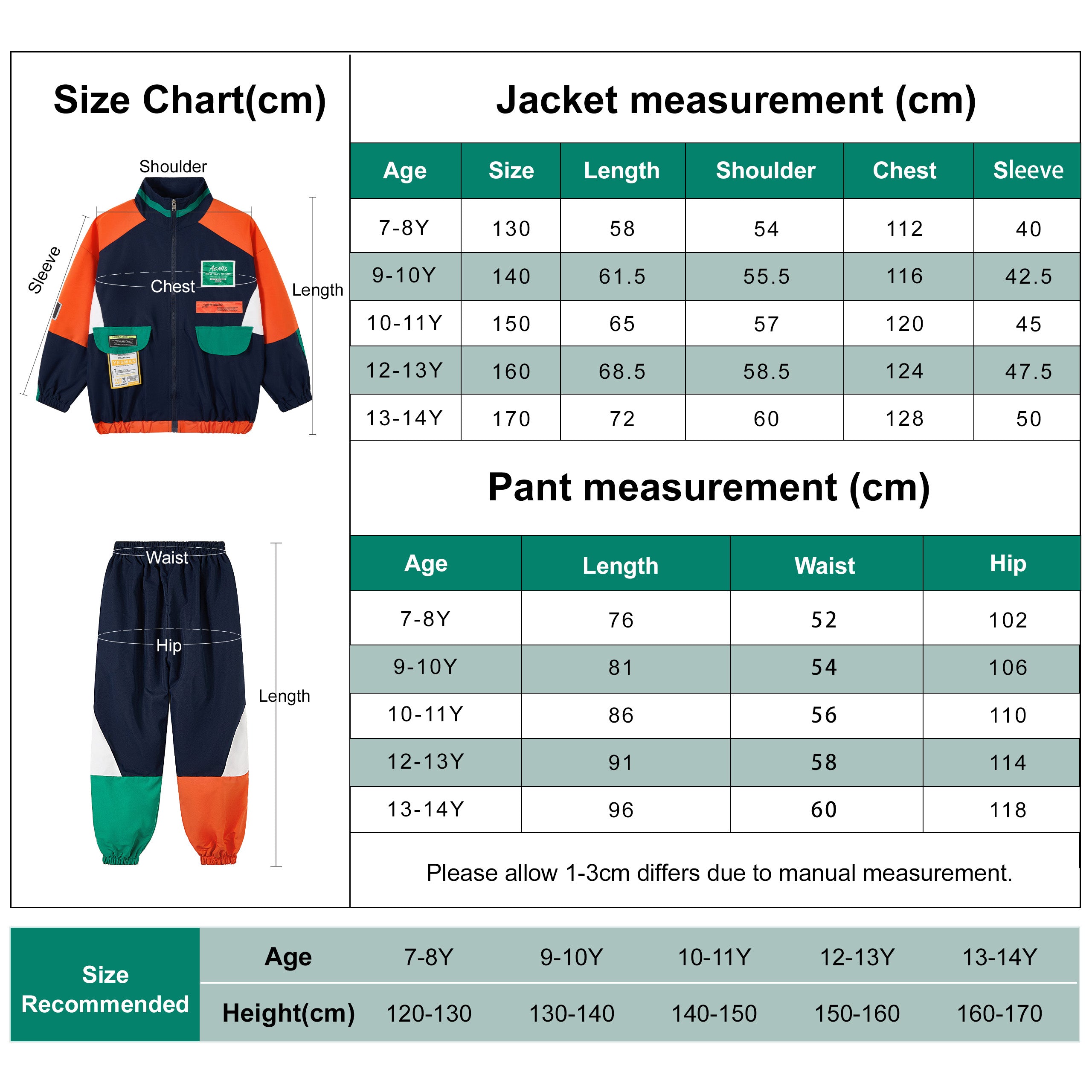 Unisex Kids 80s Tracksuit Hip Hop Dance Outfit