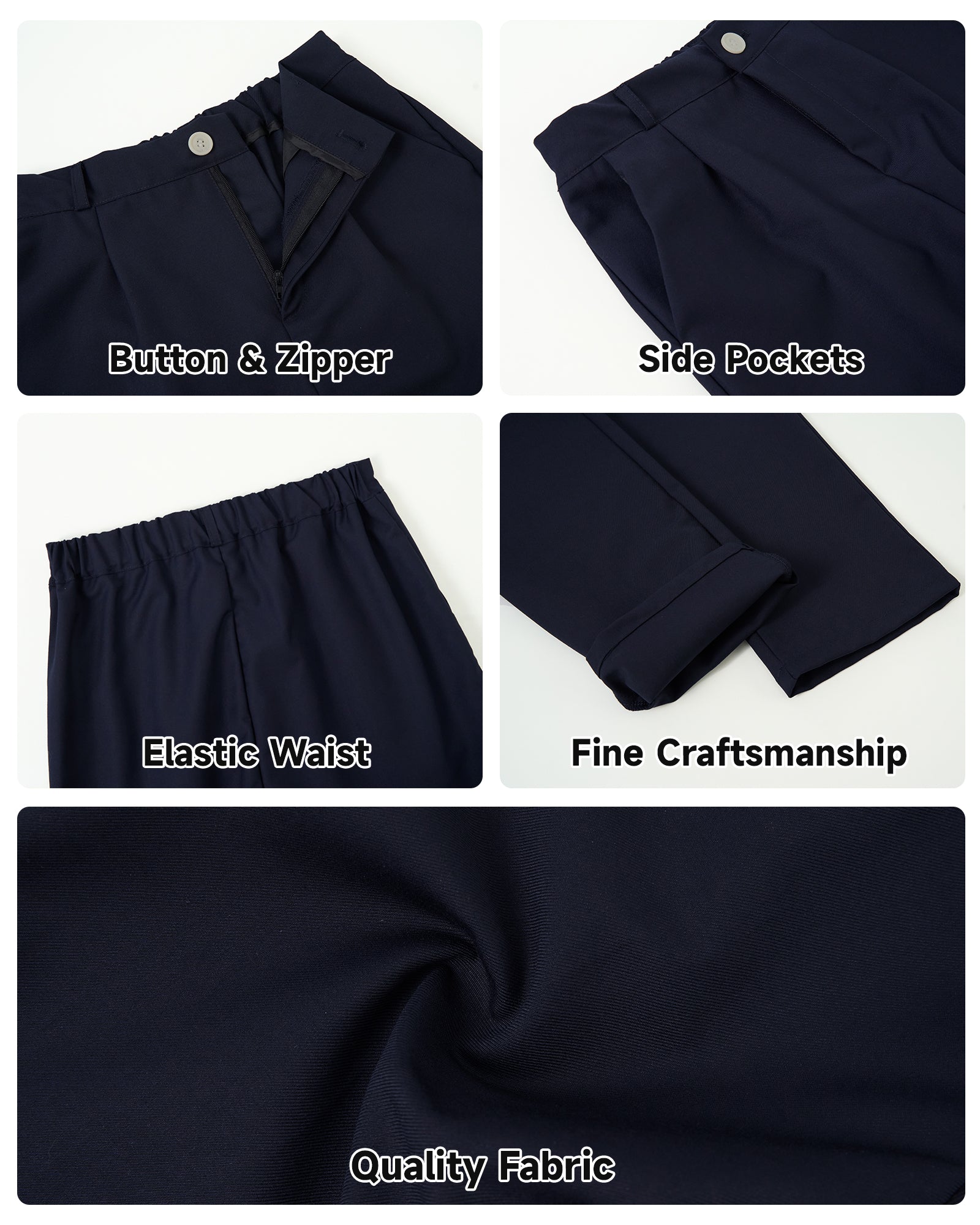 Boys Dress Pants School Uniform Pants Kids Relax Fit Trousers