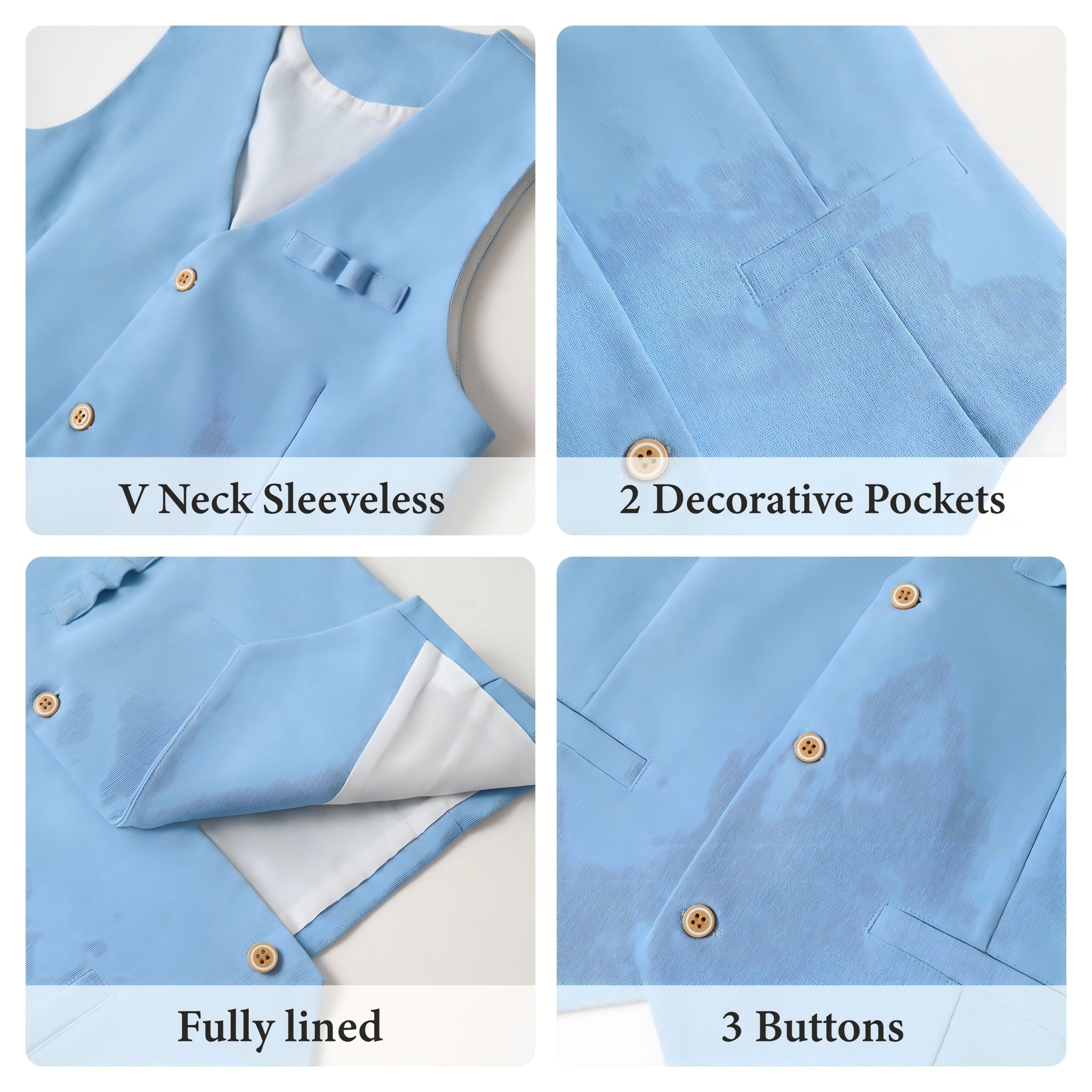 Boys Linen Suit Dress Clothes Kids Graduation Wedding Outfit