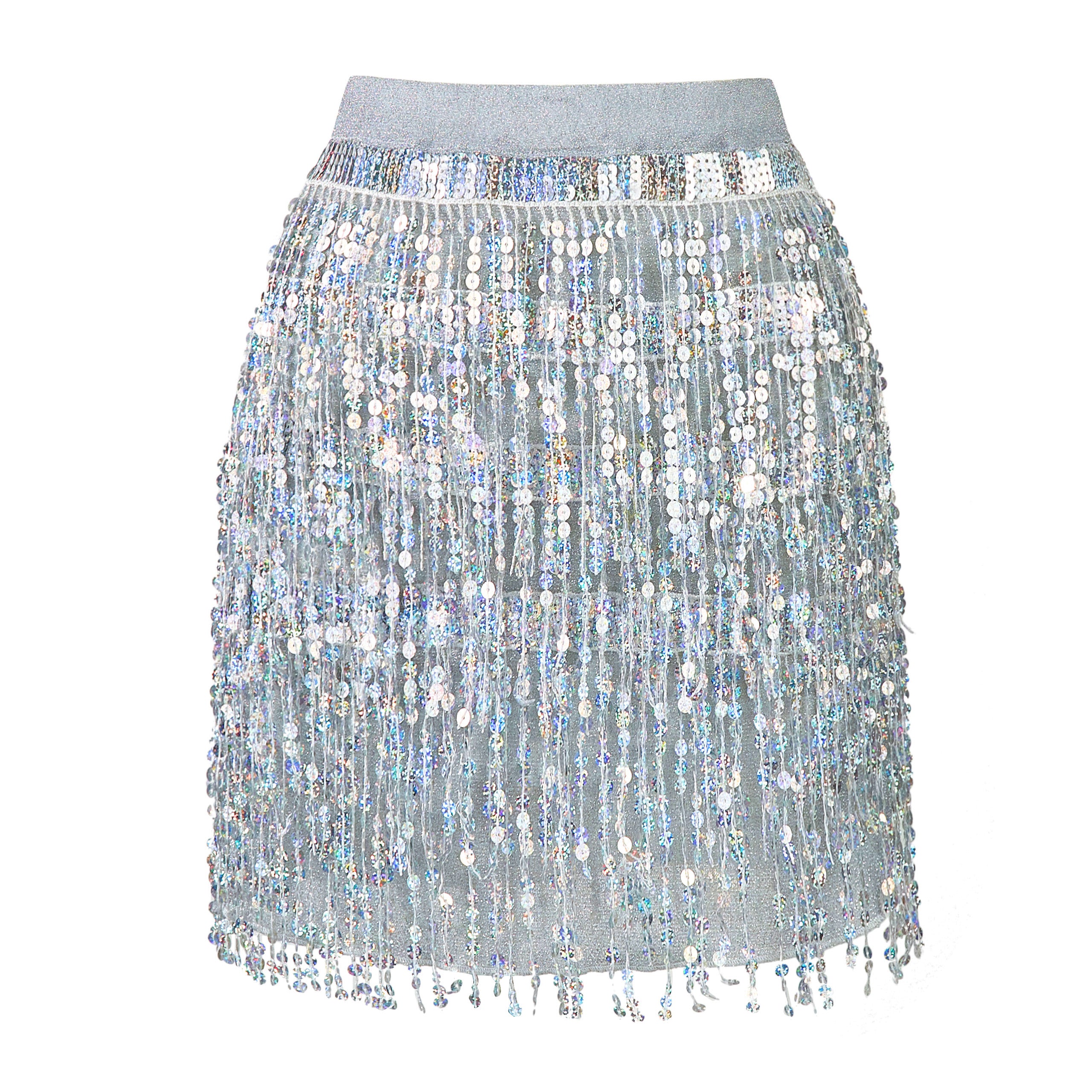 Girls Sequin Fringe Skirts Sparkle